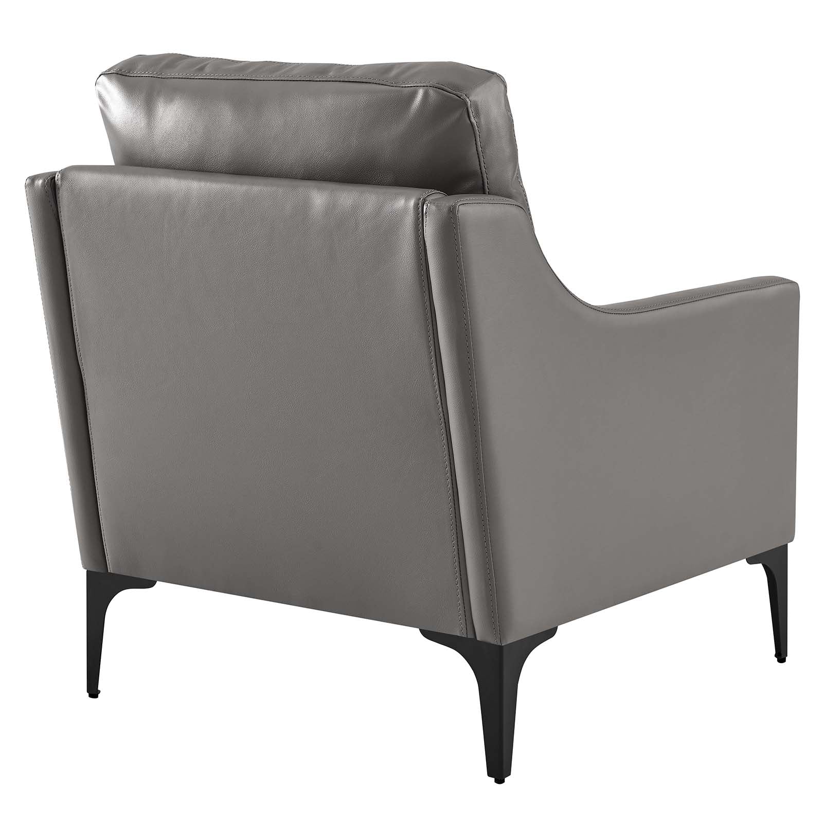 Modway Accent Chairs - Corland Leather Armchair Gray