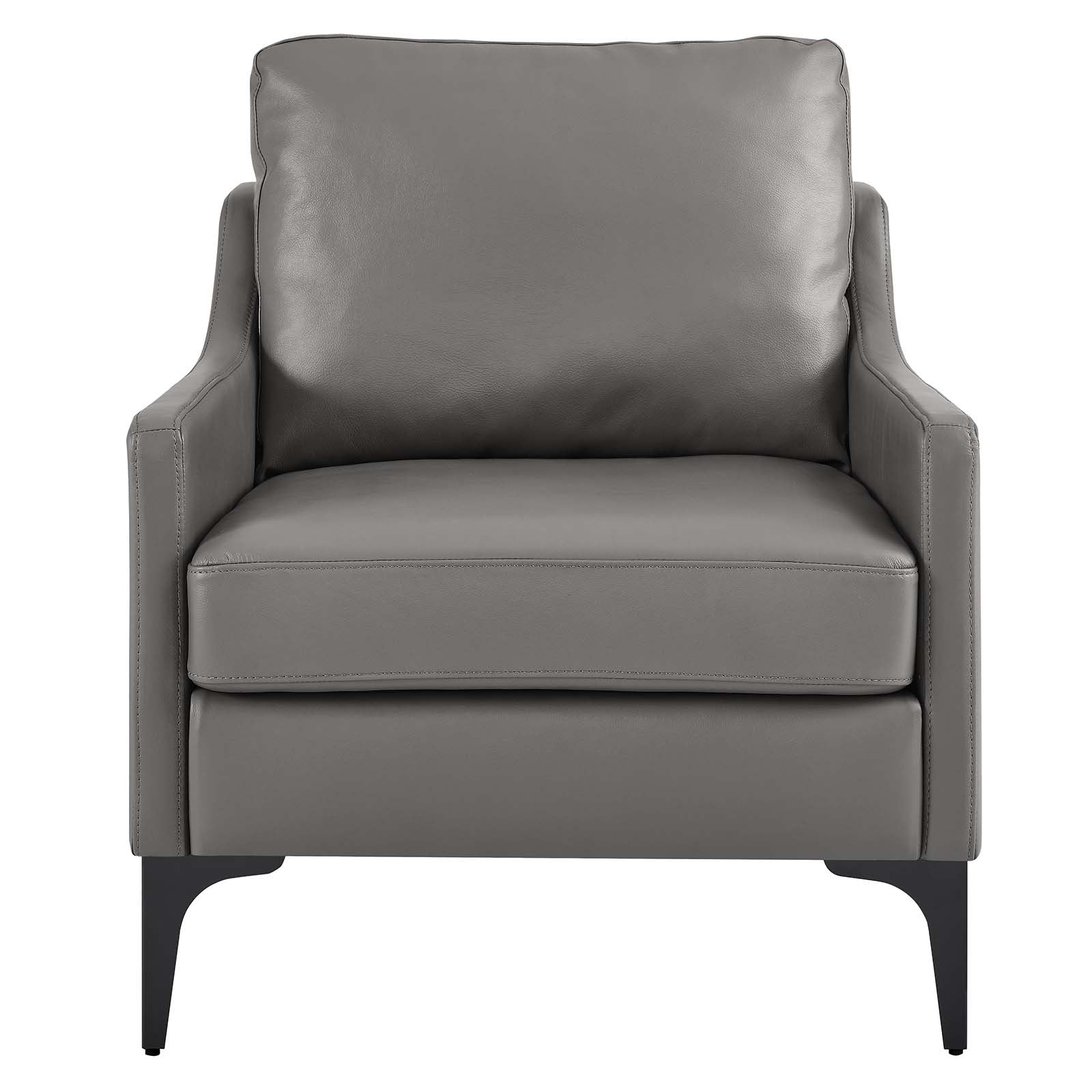 Modway Accent Chairs - Corland Leather Armchair Gray