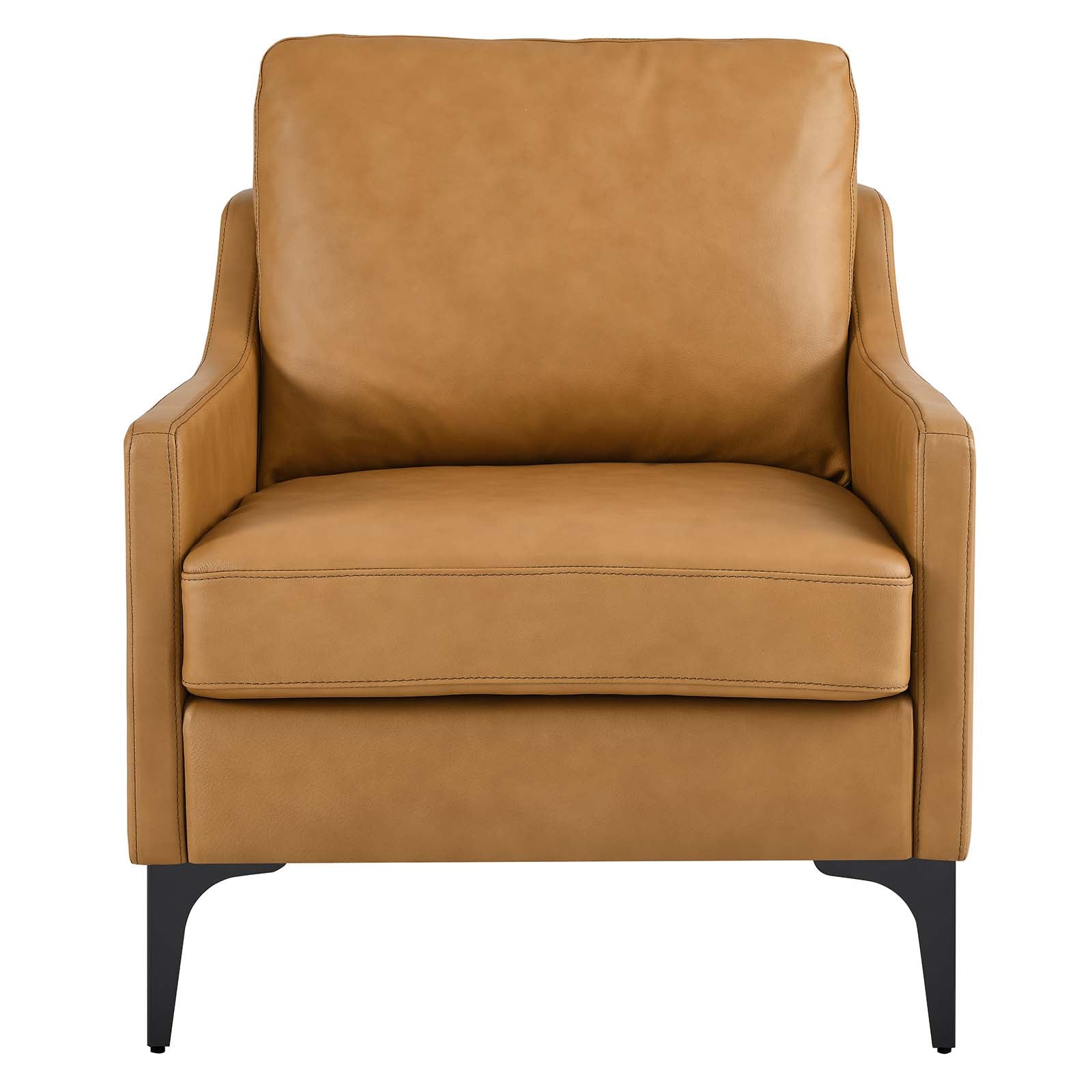 Modway Accent Chairs - Corland Leather Armchair Tan