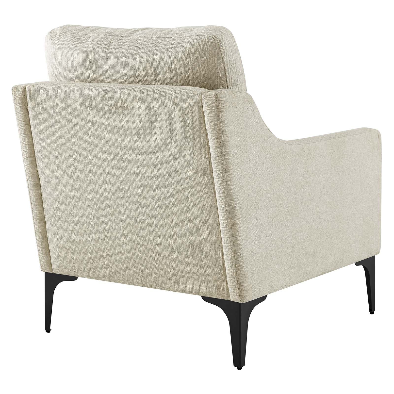 Modway Accent Chairs - Corland Upholstered Fabric Armchair Beige