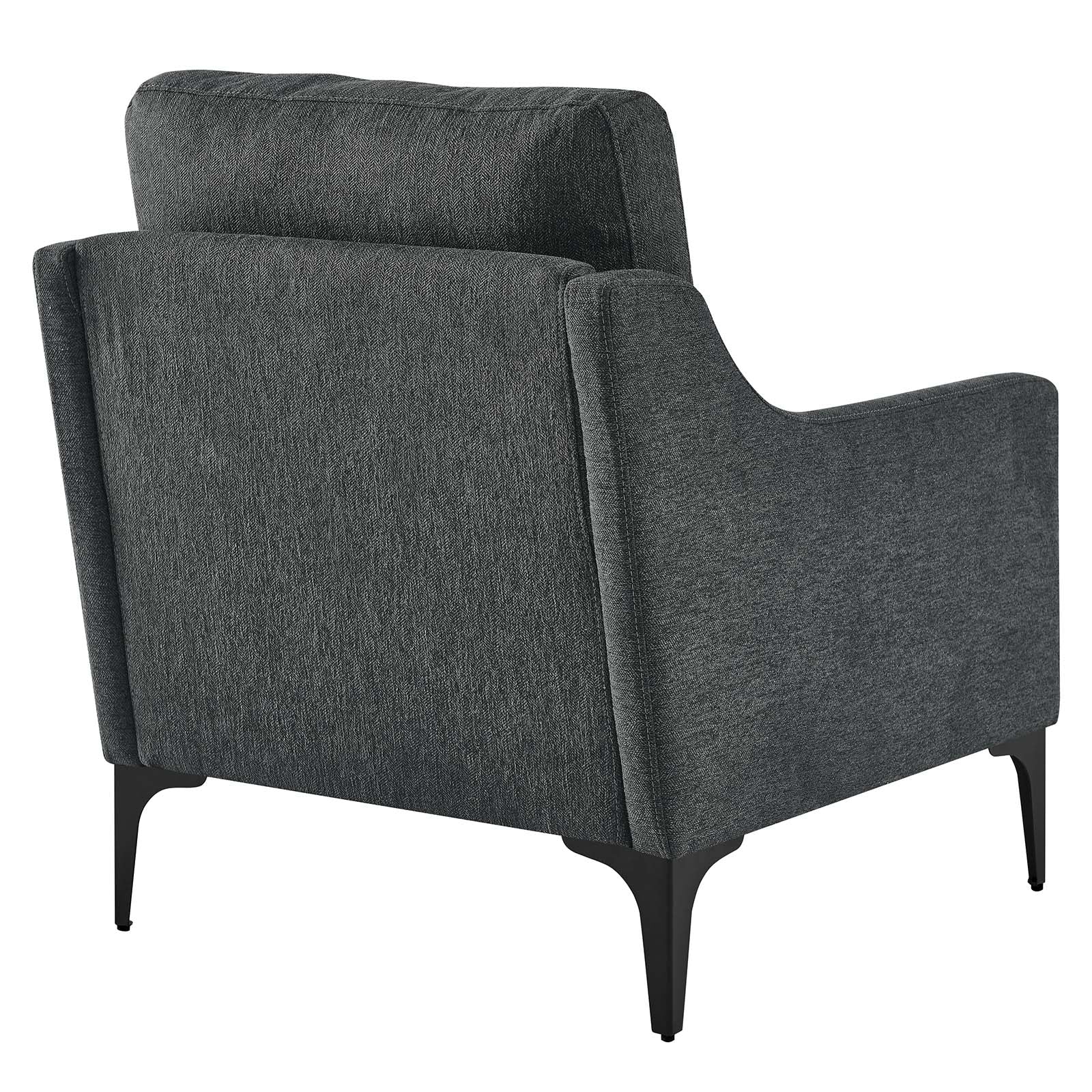 Modway Accent Chairs - Corland Upholstered Fabric Armchair Charcoal