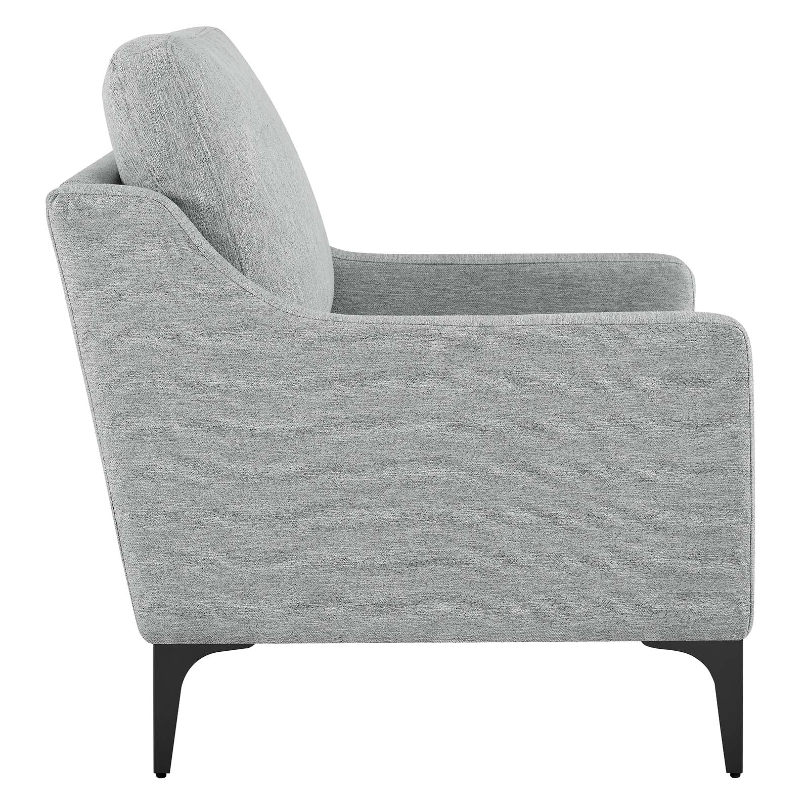 Modway Accent Chairs - Corland Upholstered Fabric Armchair Light Gray