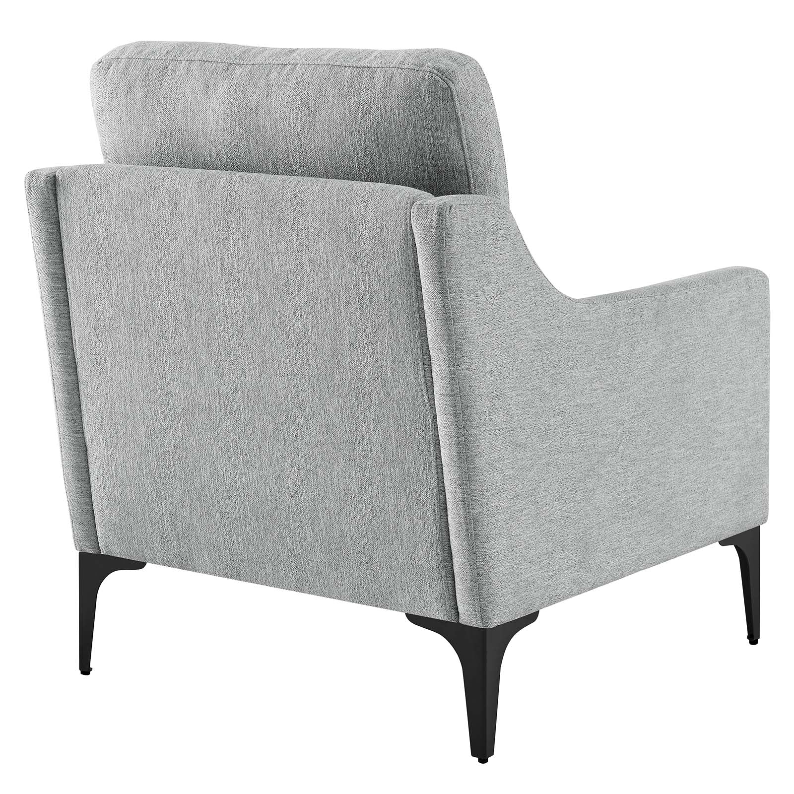 Modway Accent Chairs - Corland Upholstered Fabric Armchair Light Gray