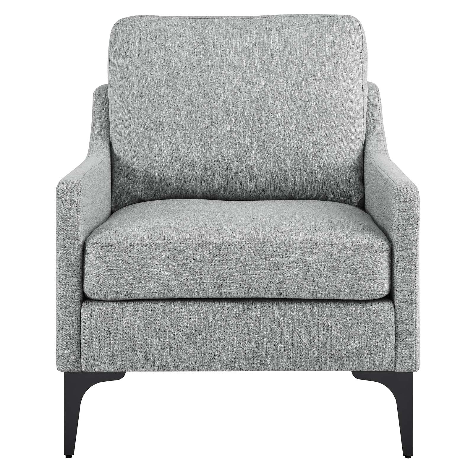 Modway Accent Chairs - Corland Upholstered Fabric Armchair Light Gray