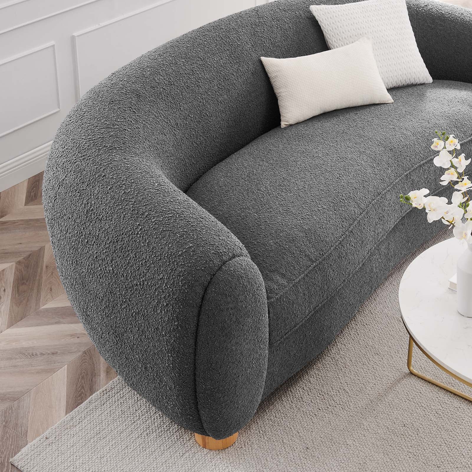 Modway Sofas & Couches - Abundant Boucle Upholstered Fabric Sofa Gray