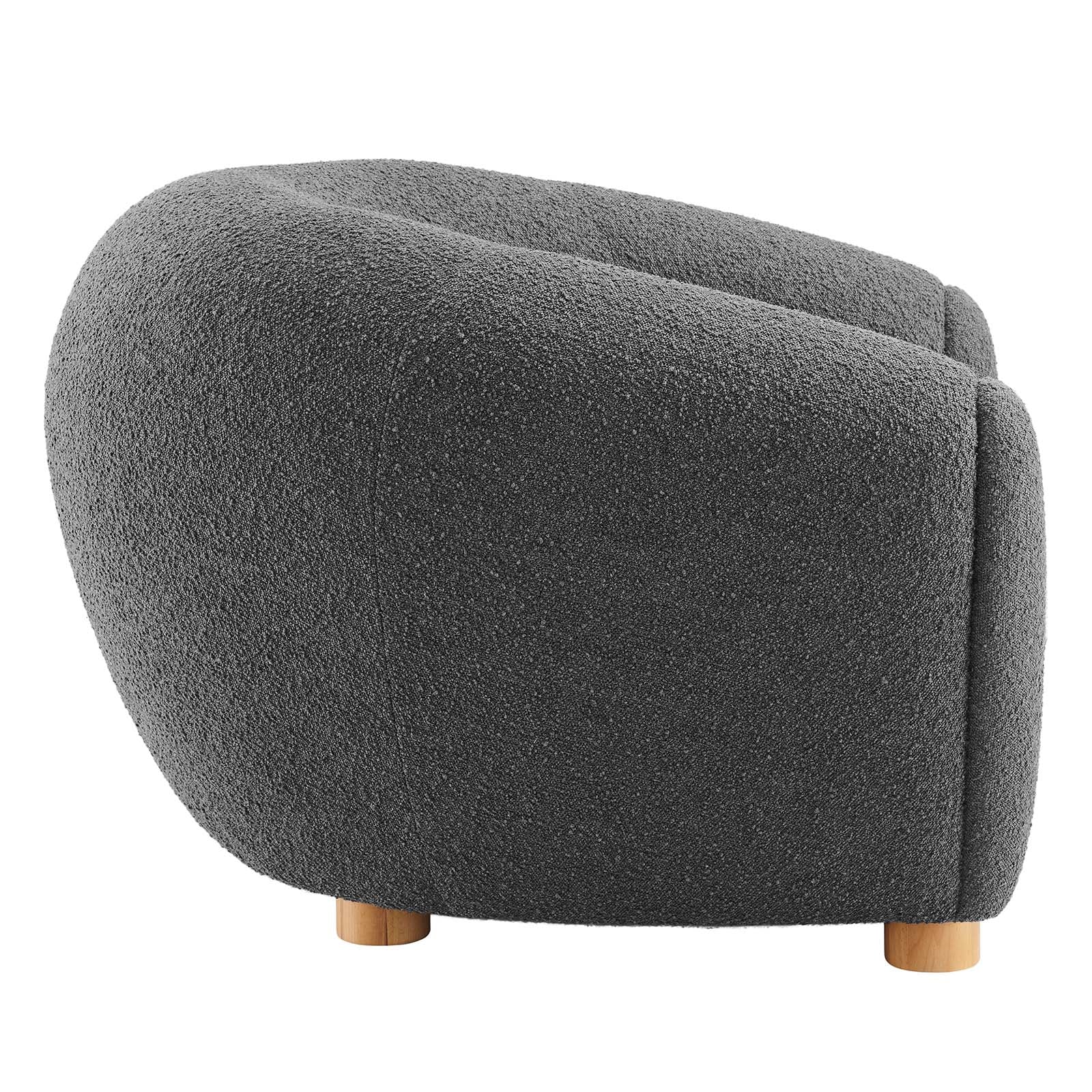 Modway Accent Chairs - Abundant Boucle Upholstered Fabric Armchair Gray