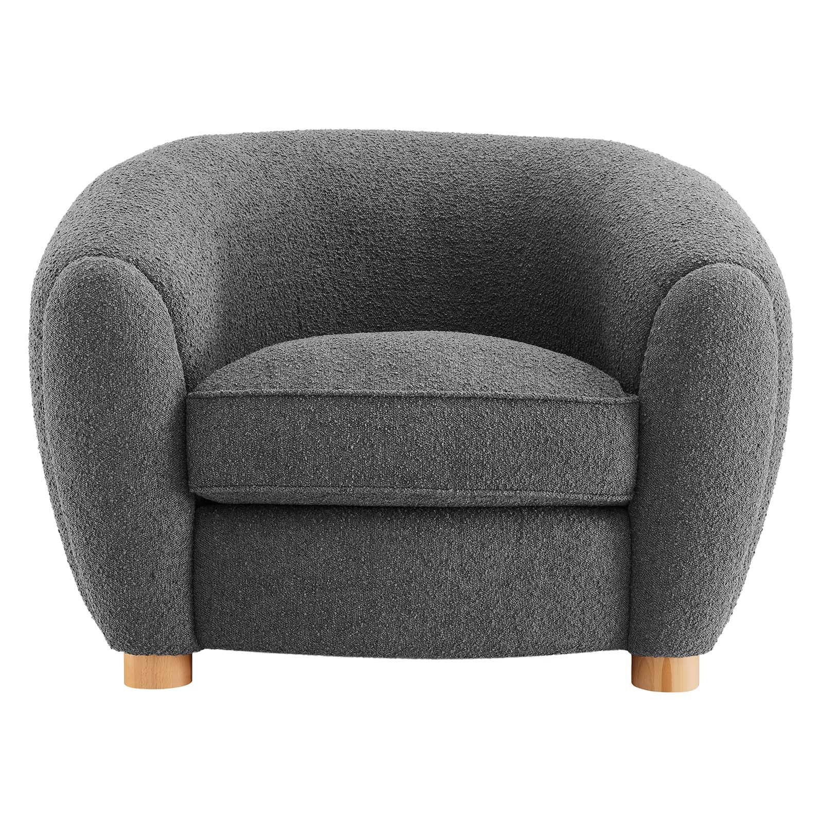 Modway Accent Chairs - Abundant Boucle Upholstered Fabric Armchair Gray