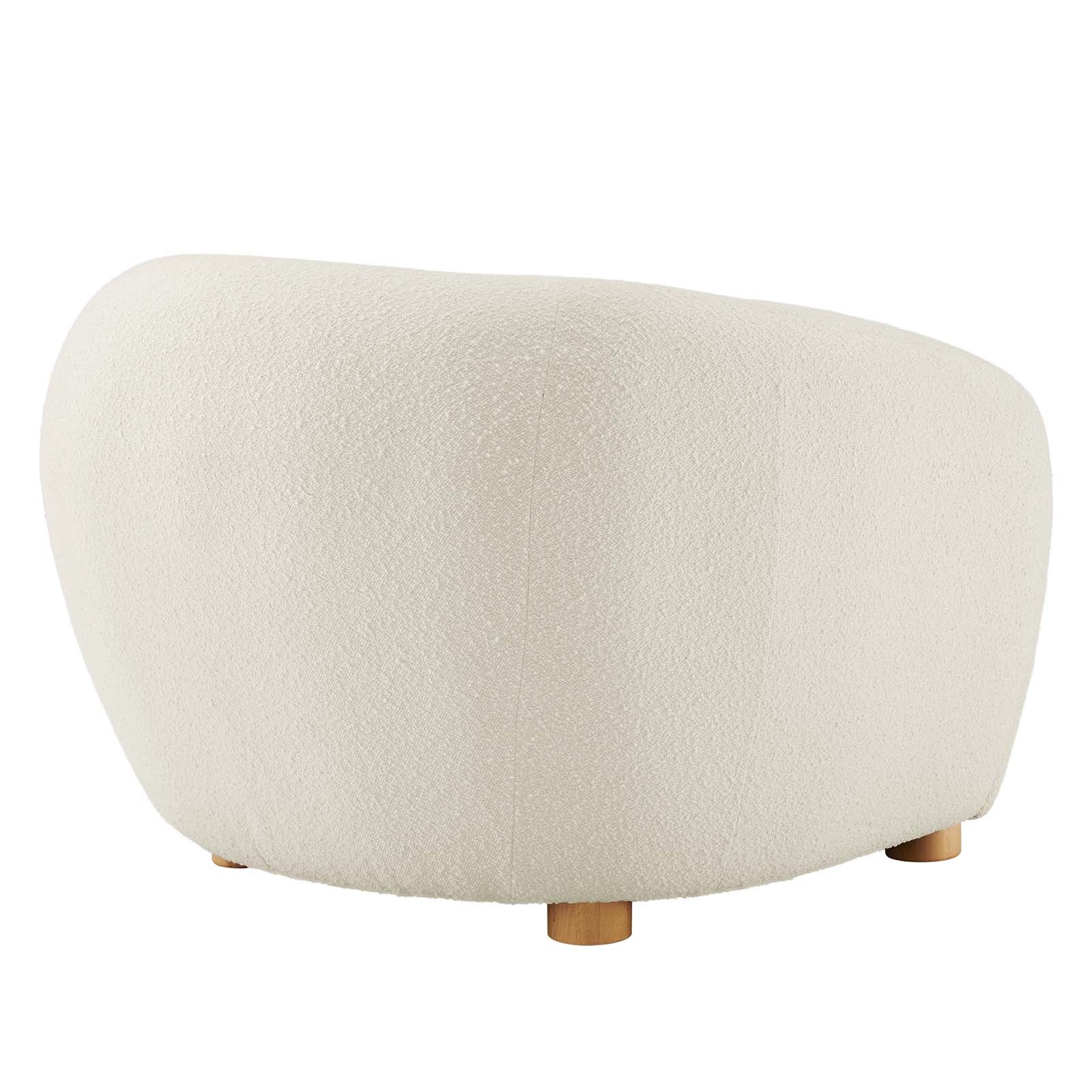 Modway Accent Chairs - Abundant Boucle Upholstered Fabric Armchair Ivory