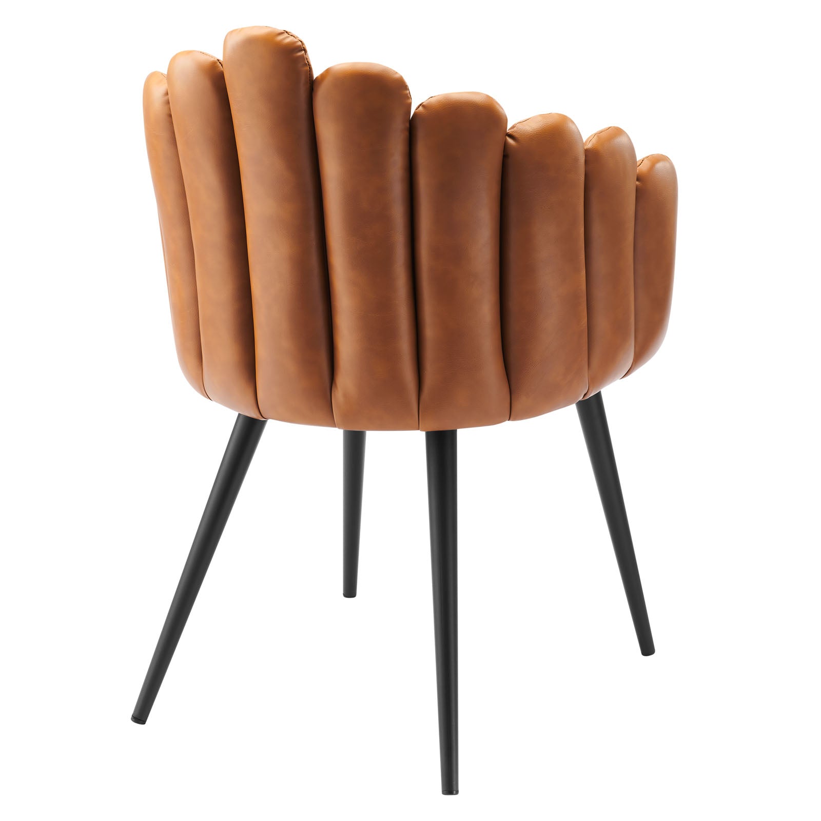 Modway Dining Chairs - Vanguard Vegan Leather Dining Chair Set Of 2 Black Tan