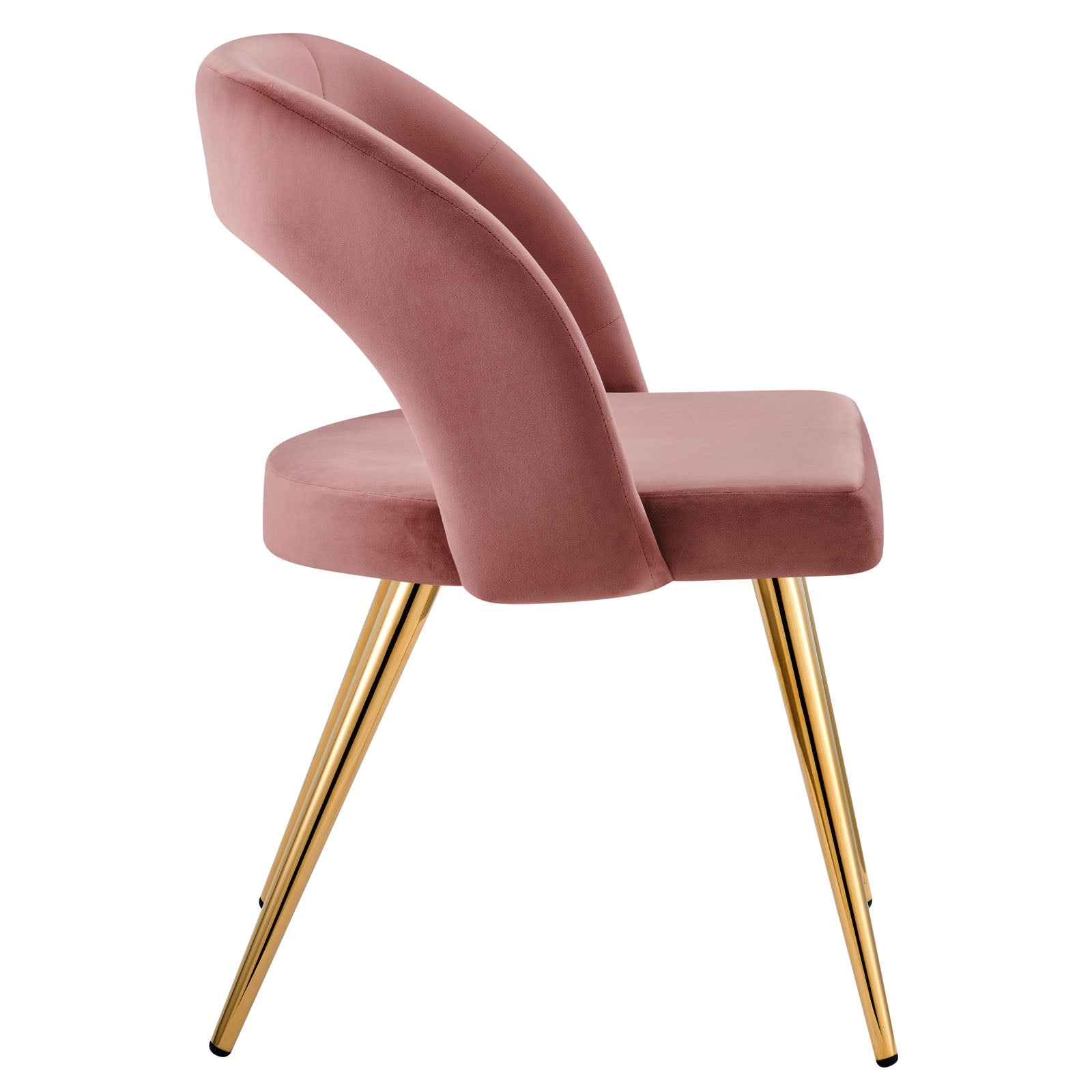 Modway Dining Chairs - Marciano Performance Velvet Dining Chair Set Of 2 Gold Dusty Rose