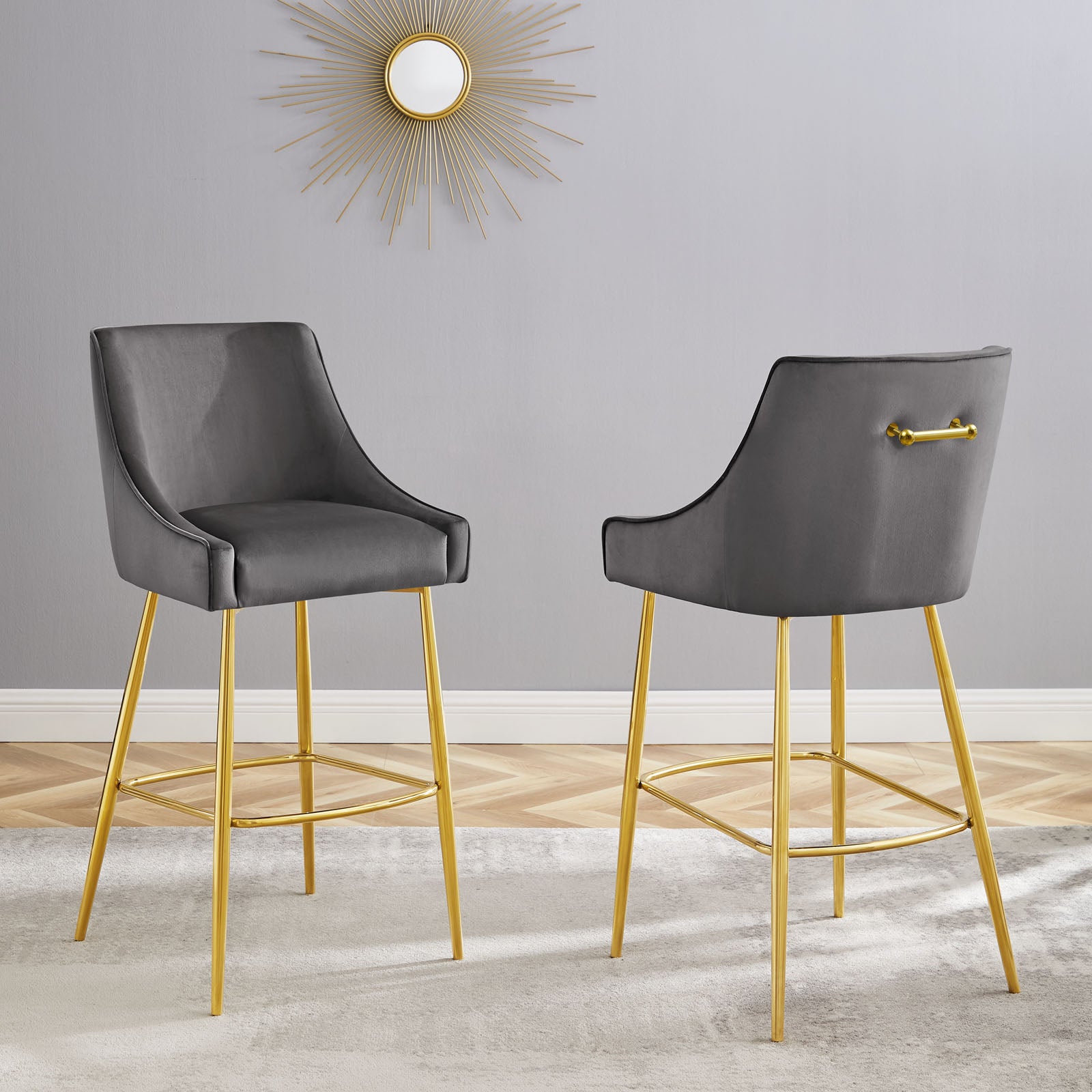 Modway Barstools - Discern Bar Stools - Set Of 2 Gray