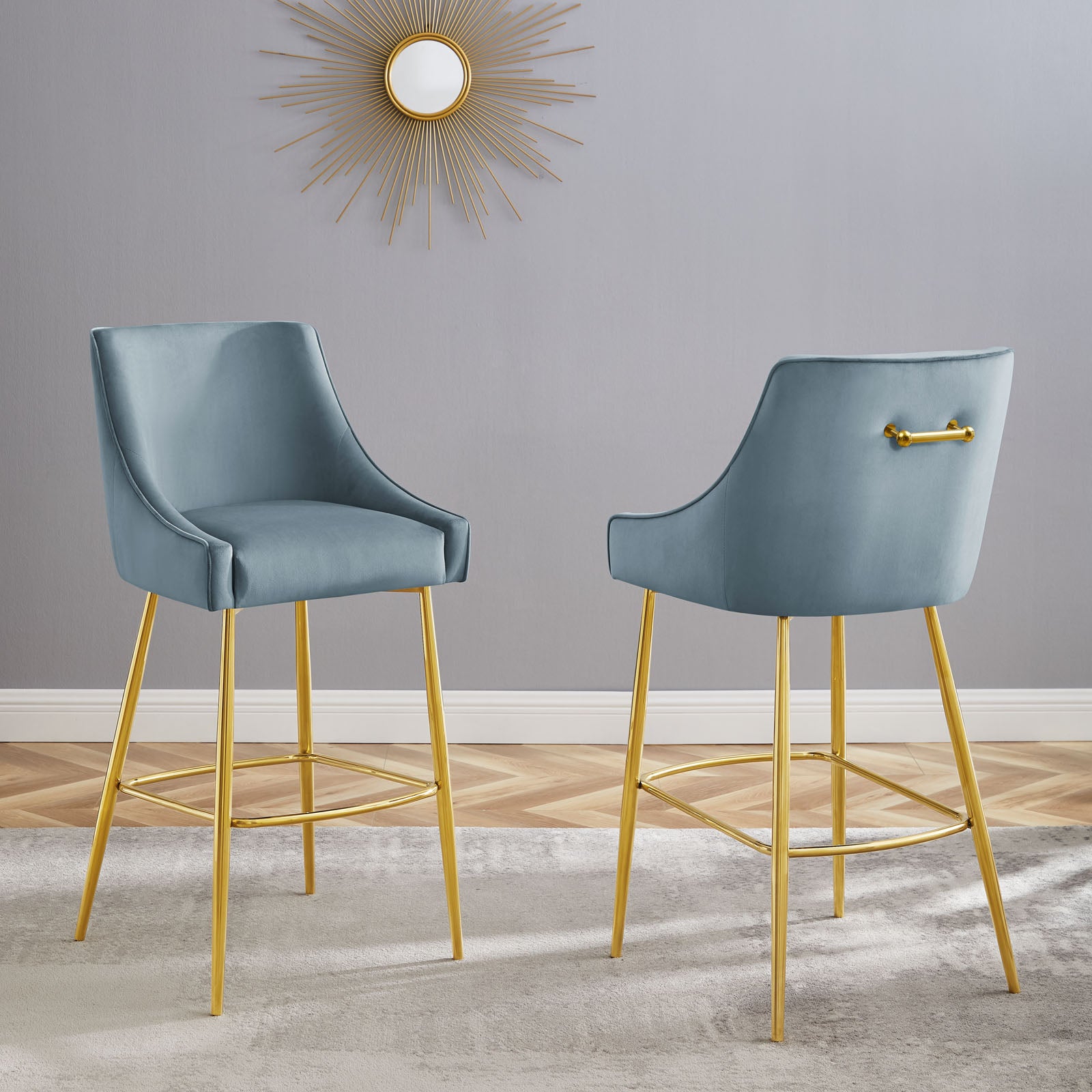 Modway Barstools - Discern Bar Stools - Set Of 2 Light Blue