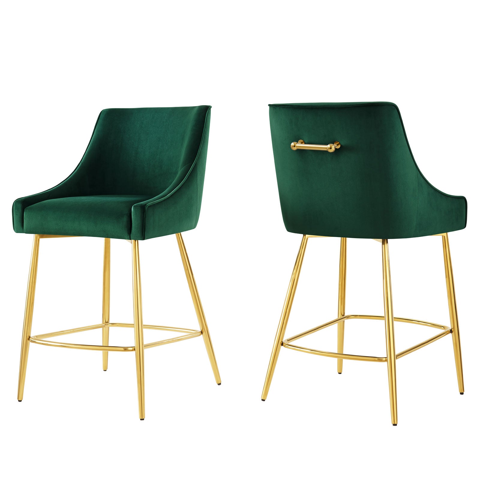 Modway Barstools - Discern Counter Stools - Set Of 2 Green