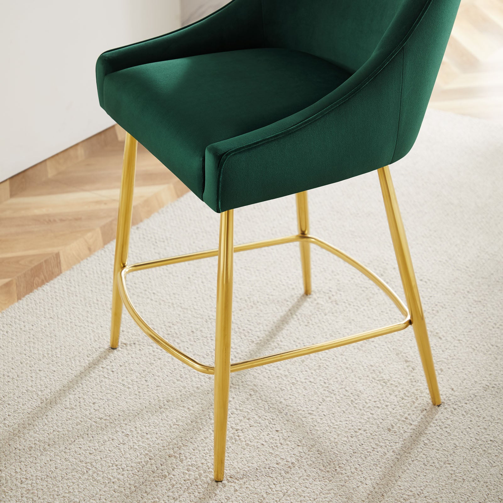 Modway Barstools - Discern Counter Stools - Set Of 2 Green