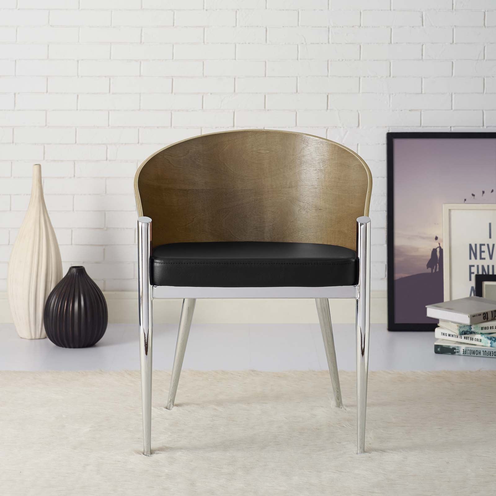 Modway Dining Chairs - Cooper Dining Wood Armchair Silver