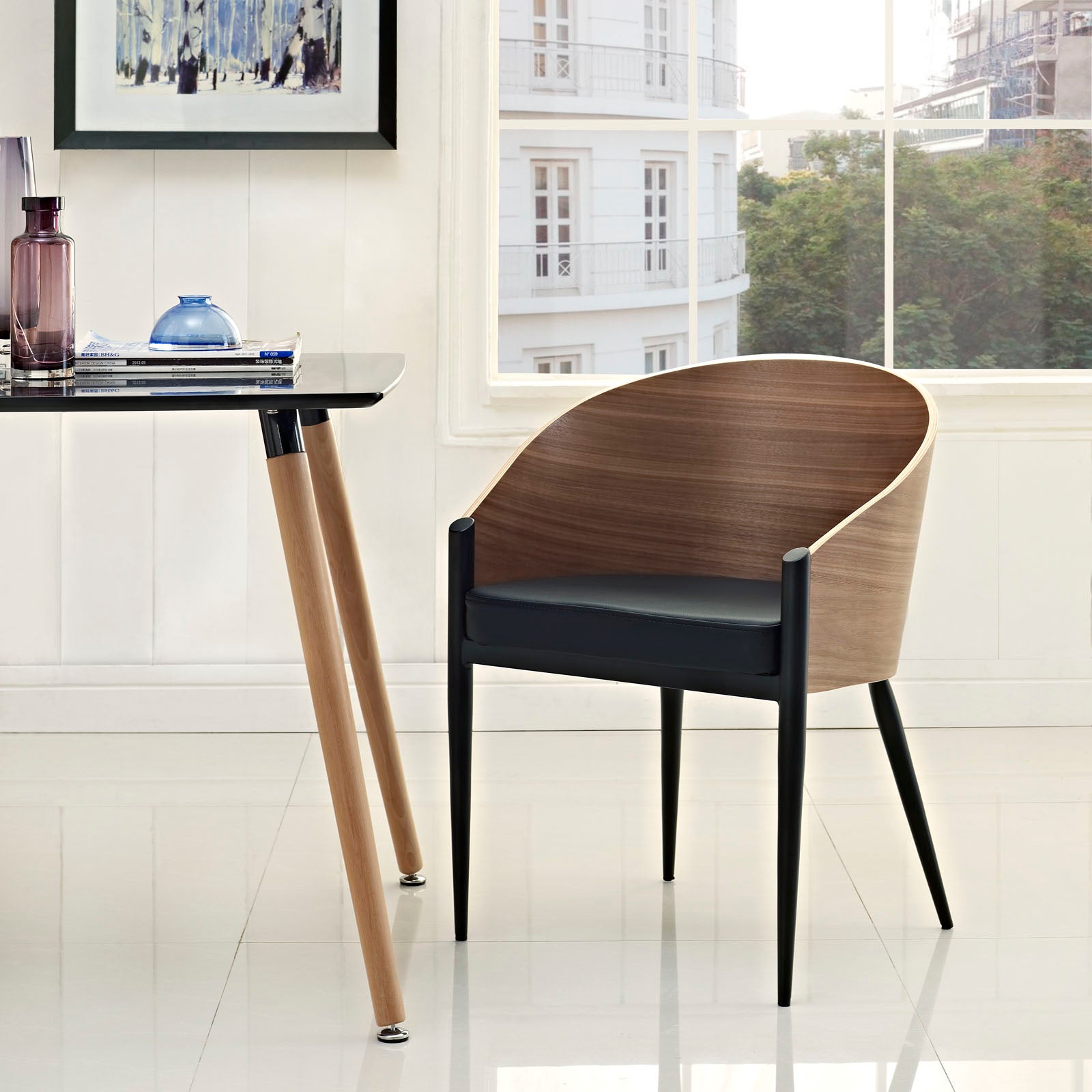 Modway Dining Chairs - Cooper Dining Wood Armchair Walnut