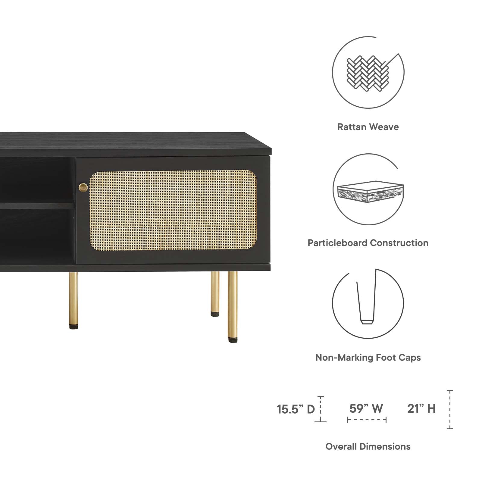 Modway TV & Media Units - Cambria 60" Tv Stand Black