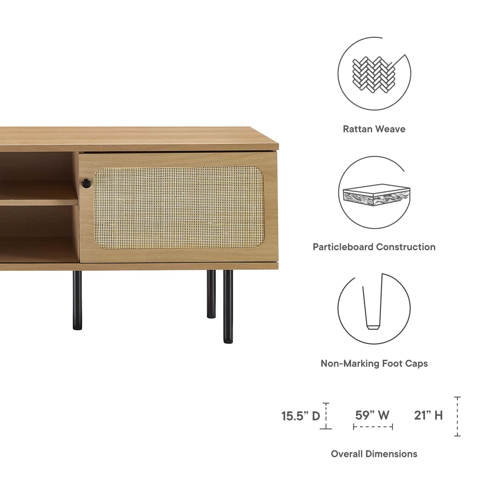 Modway TV & Media Units - Cambria 60" Tv Stand Oak