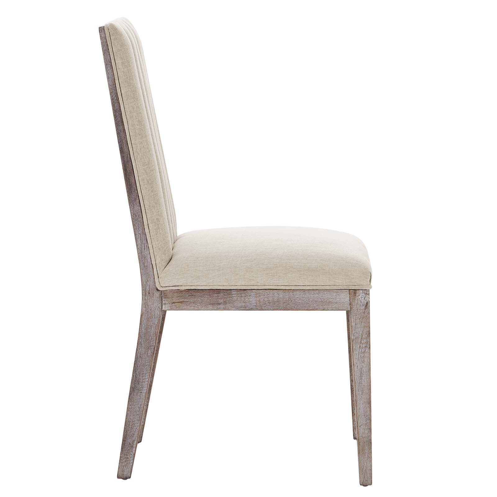 Modway Dining Chairs - Maisonette French Vintage Tufted Fabric Dining Side Chairs Set of 2 Beige