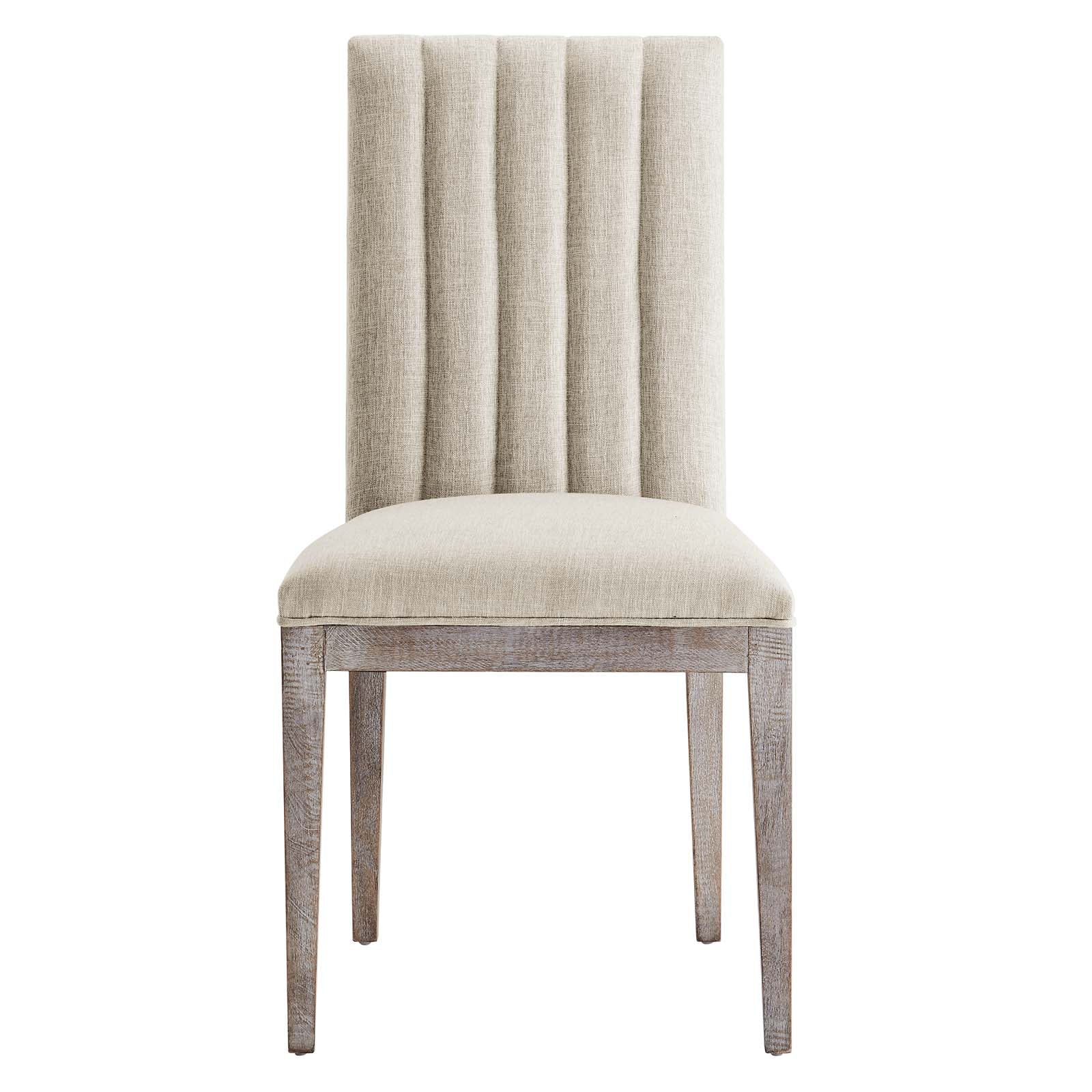 Modway Dining Chairs - Maisonette French Vintage Tufted Fabric Dining Side Chairs Set of 2 Beige