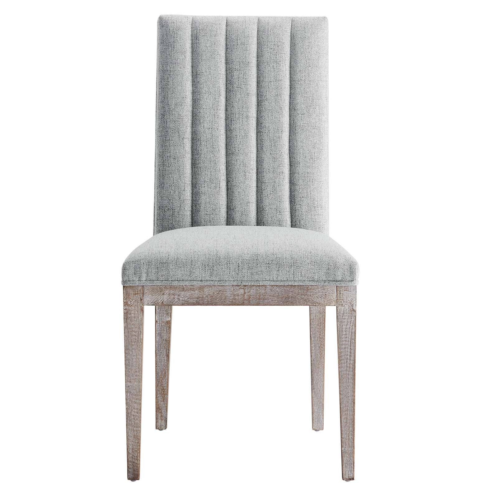 Modway Dining Chairs - Maisonette French Vintage Tufted Fabric Dining Side Chairs Set of 2 Light Gray