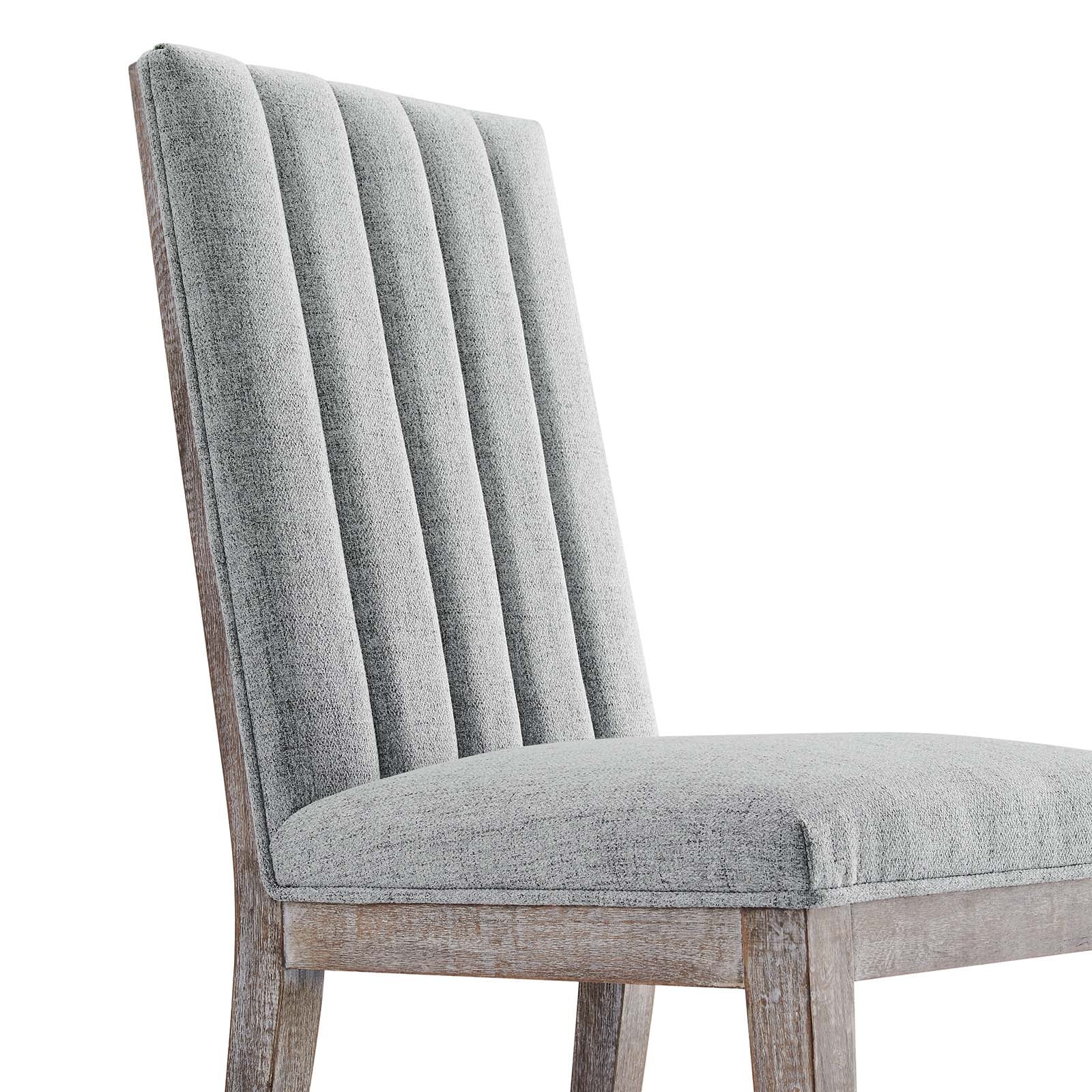 Modway Dining Chairs - Maisonette French Vintage Tufted Fabric Dining Side Chairs Set of 2 Light Gray
