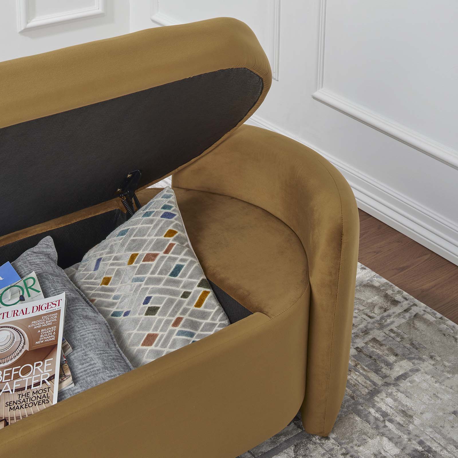 Modway Benches - Nebula Upholstered Performance Velvet Bench Cognac