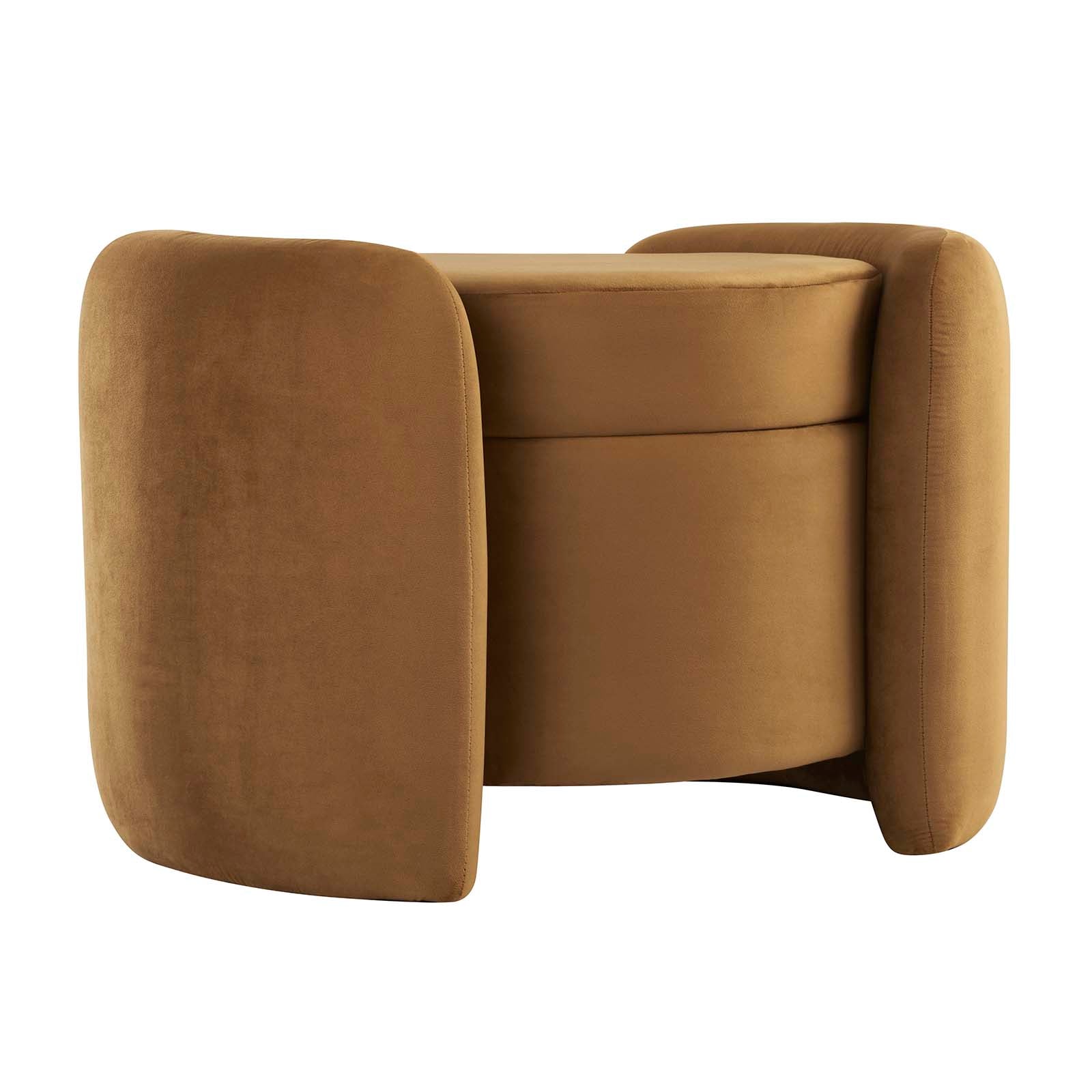 Modway Ottomans & Stools - Nebula Upholstered Performance Velvet Ottoman Cognac