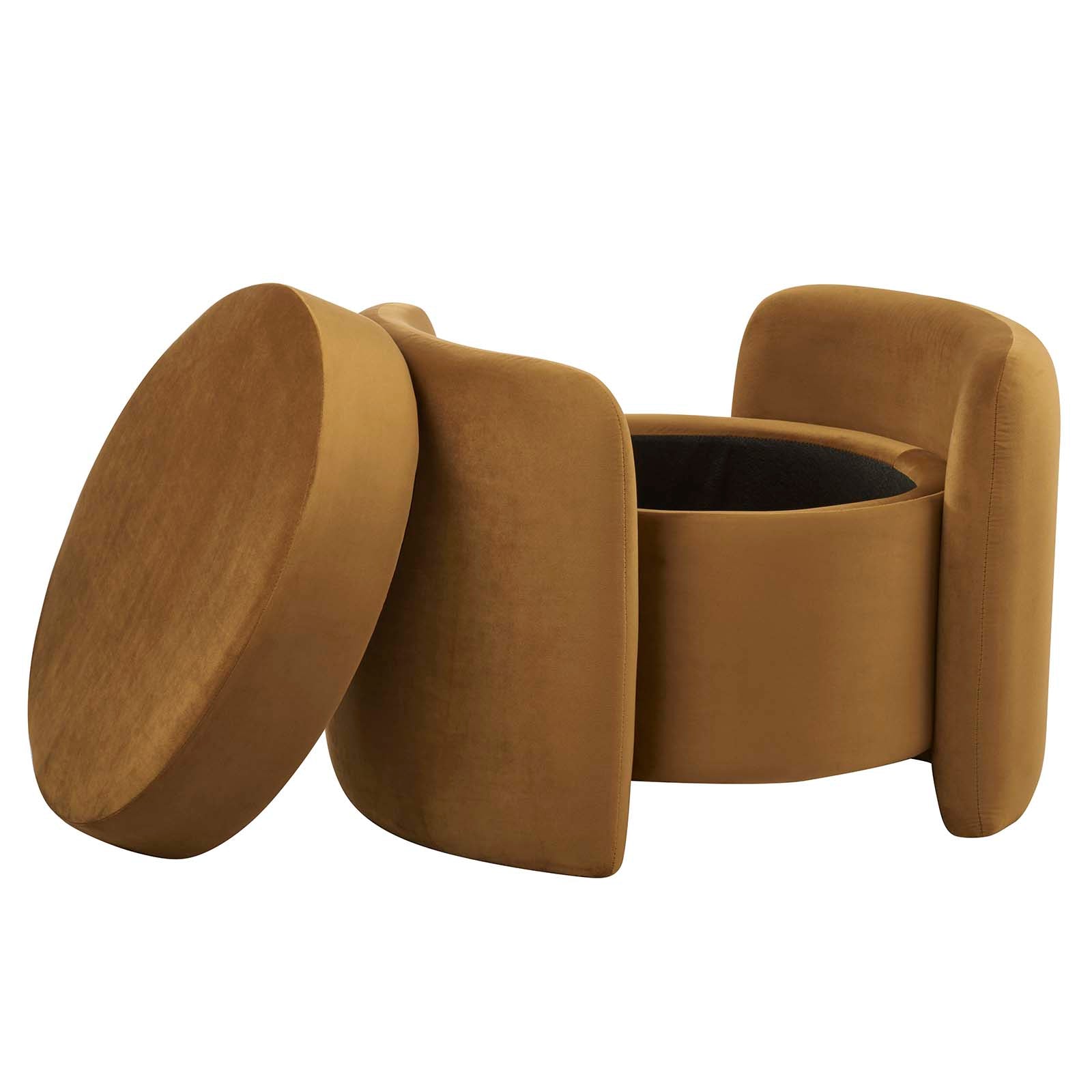 Modway Ottomans & Stools - Nebula Upholstered Performance Velvet Ottoman Cognac