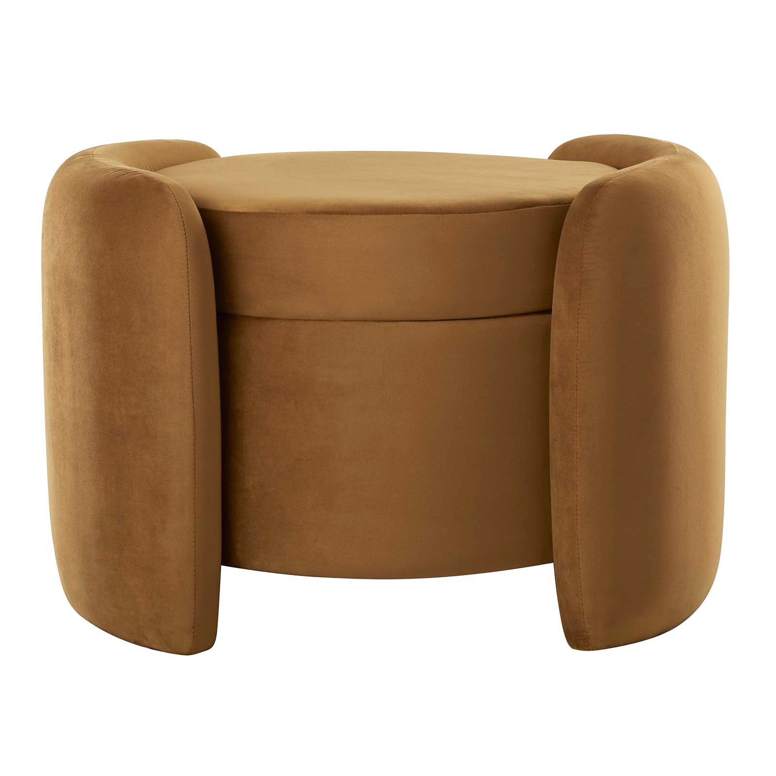 Modway Ottomans & Stools - Nebula Upholstered Performance Velvet Ottoman Cognac