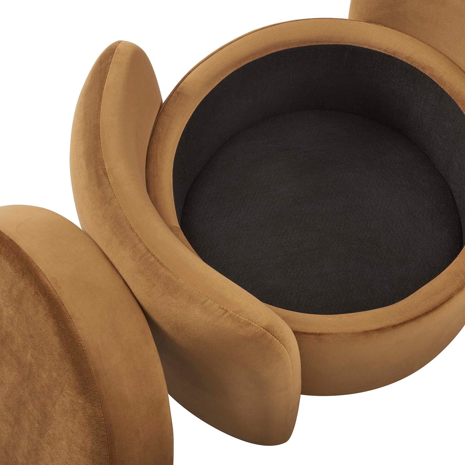 Modway Ottomans & Stools - Nebula Upholstered Performance Velvet Ottoman Cognac