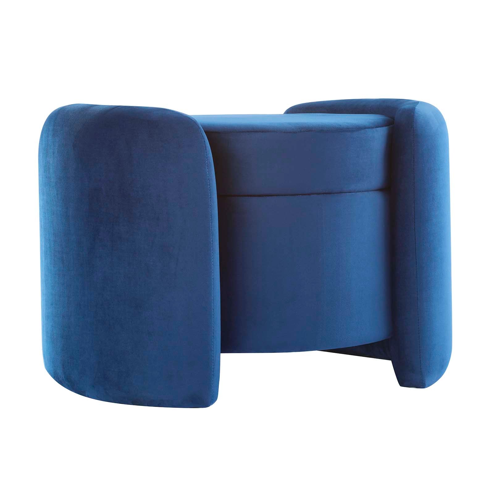 Modway Ottomans & Stools - Nebula Upholstered Performance Velvet Ottoman Midnight Blue