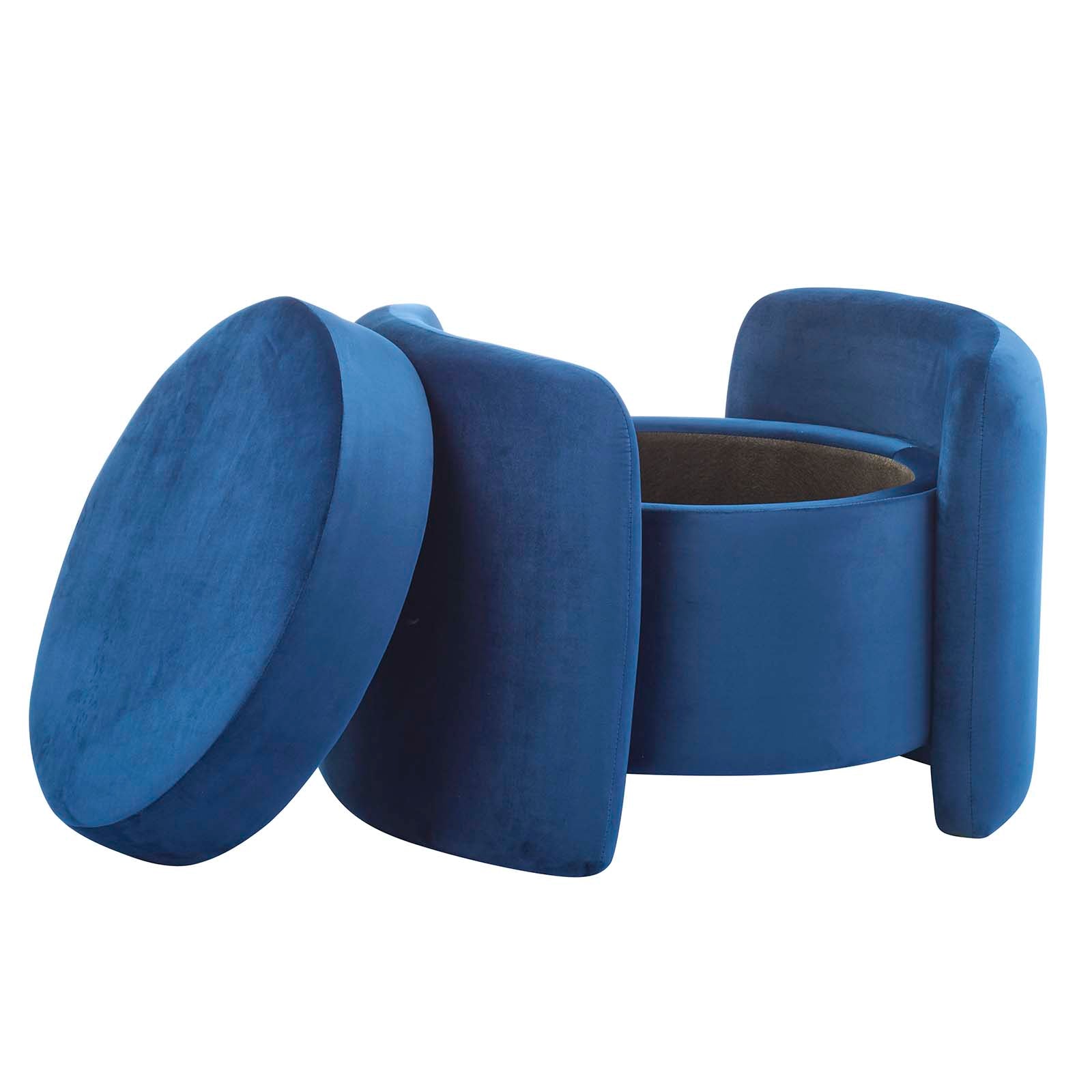 Modway Ottomans & Stools - Nebula Upholstered Performance Velvet Ottoman Midnight Blue
