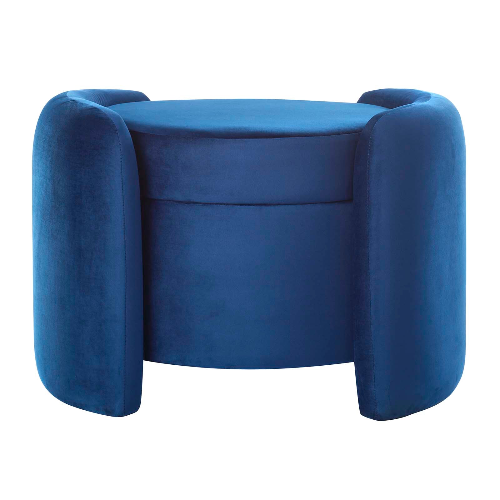 Modway Ottomans & Stools - Nebula Upholstered Performance Velvet Ottoman Midnight Blue