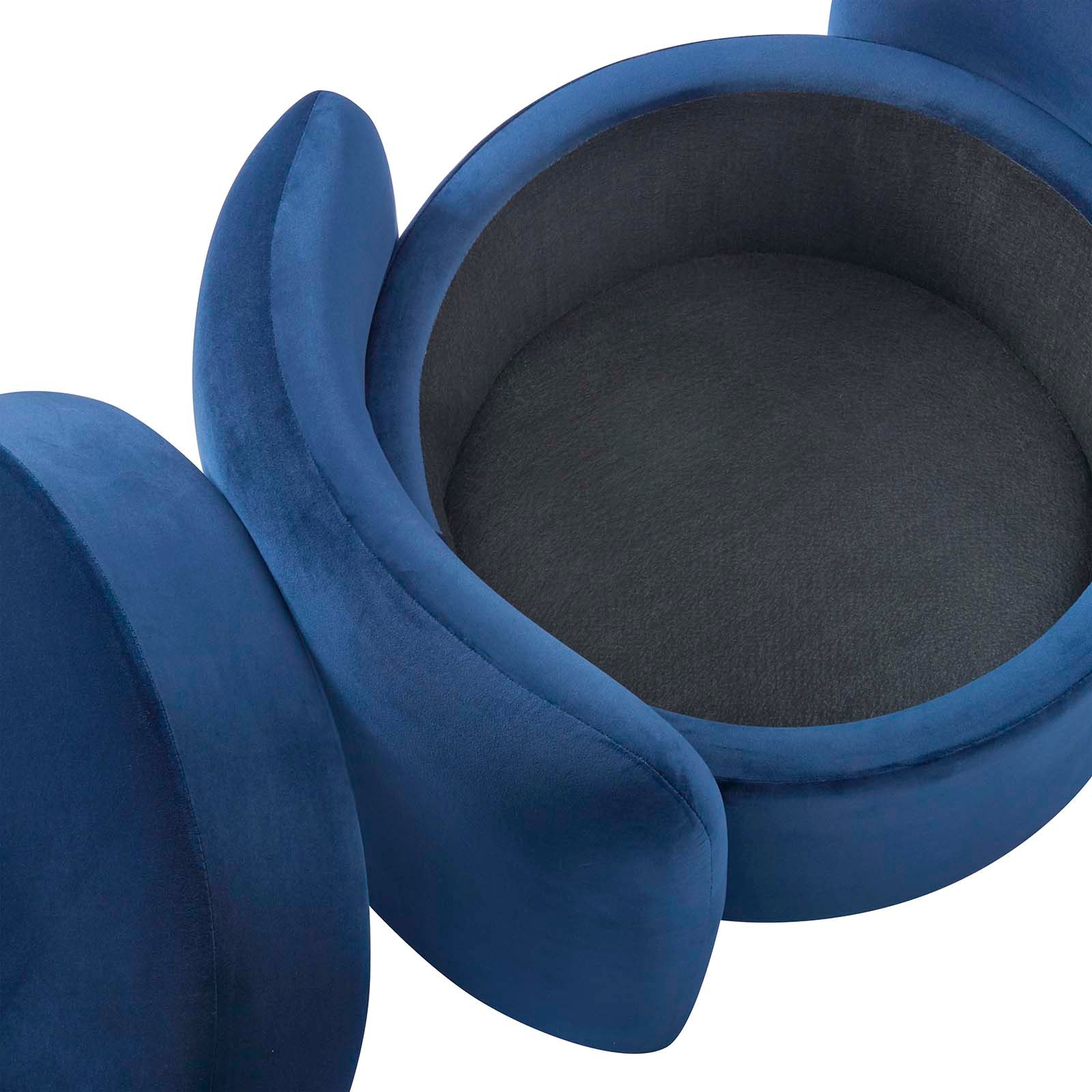 Modway Ottomans & Stools - Nebula Upholstered Performance Velvet Ottoman Midnight Blue