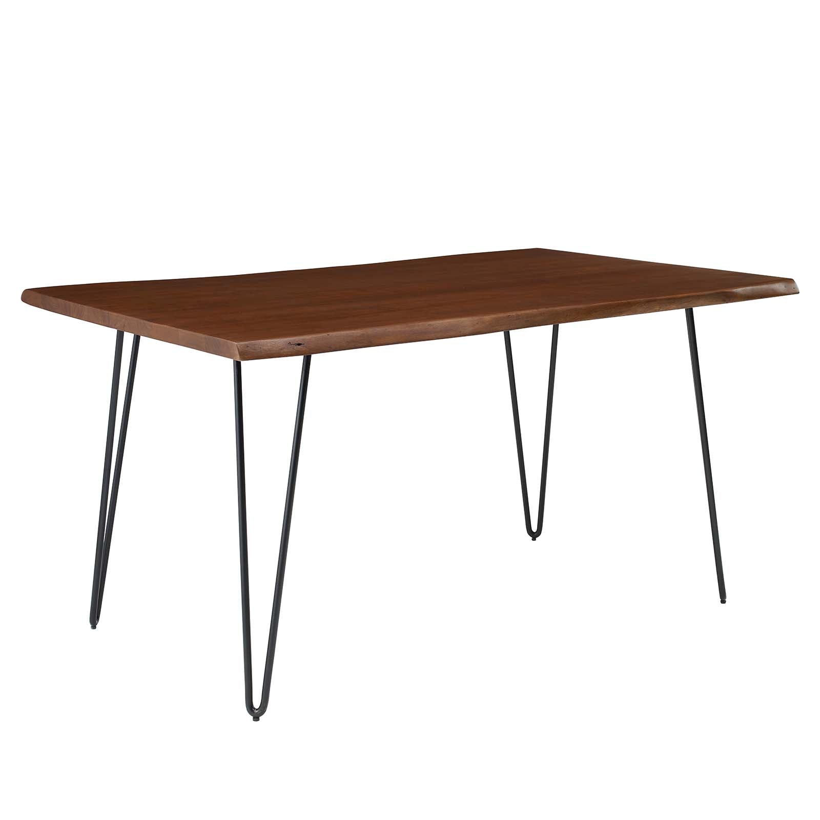 Modway Dining Tables - Henley 60" Live Edge Acacia Wood Dining Table Black Walnut