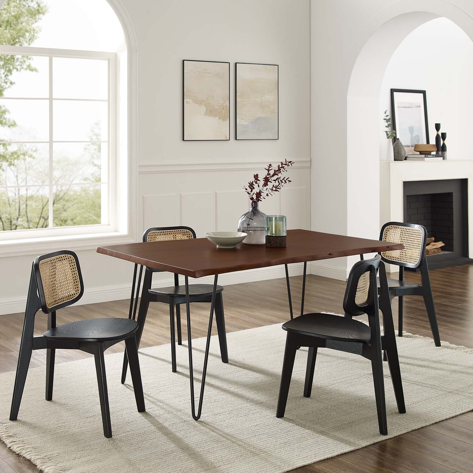 Modway Dining Tables - Henley 60" Live Edge Acacia Wood Dining Table Black Walnut