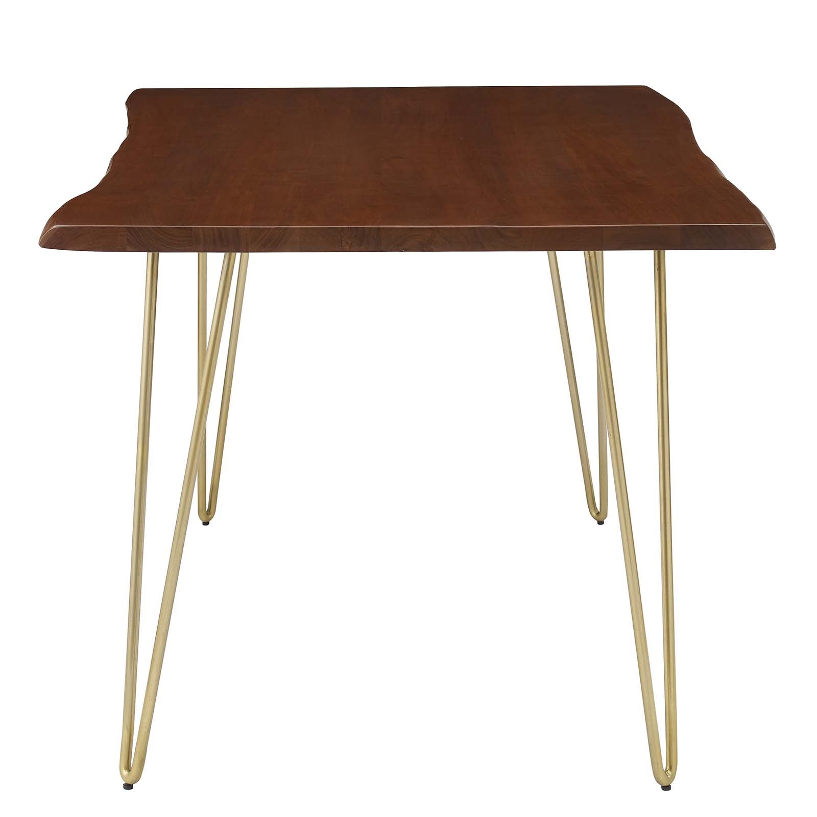 Modway Dining Tables - Henley 60" Live Edge Acacia Wood Dining Table Gold Walnut