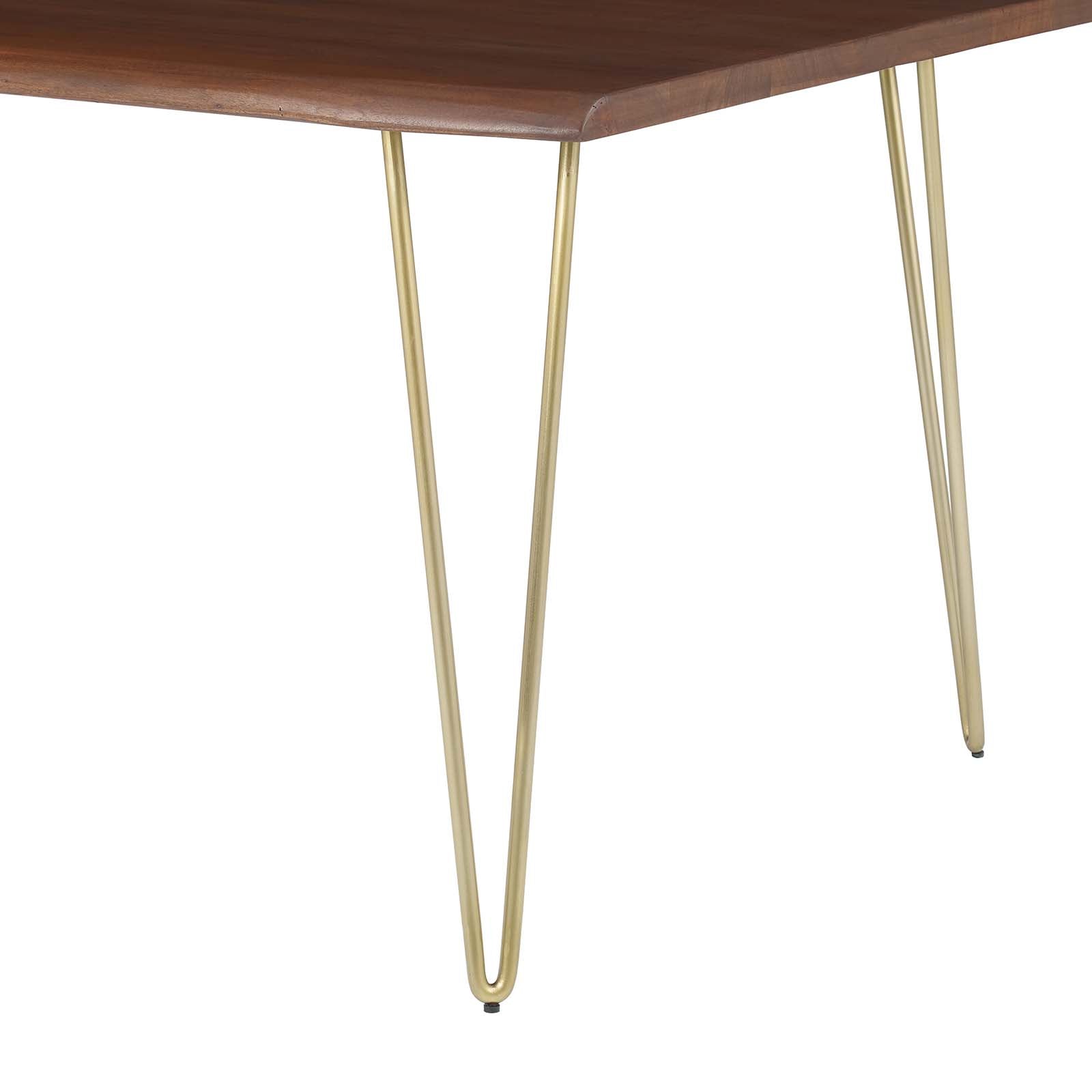 Modway Dining Tables - Henley 60" Live Edge Acacia Wood Dining Table Gold Walnut
