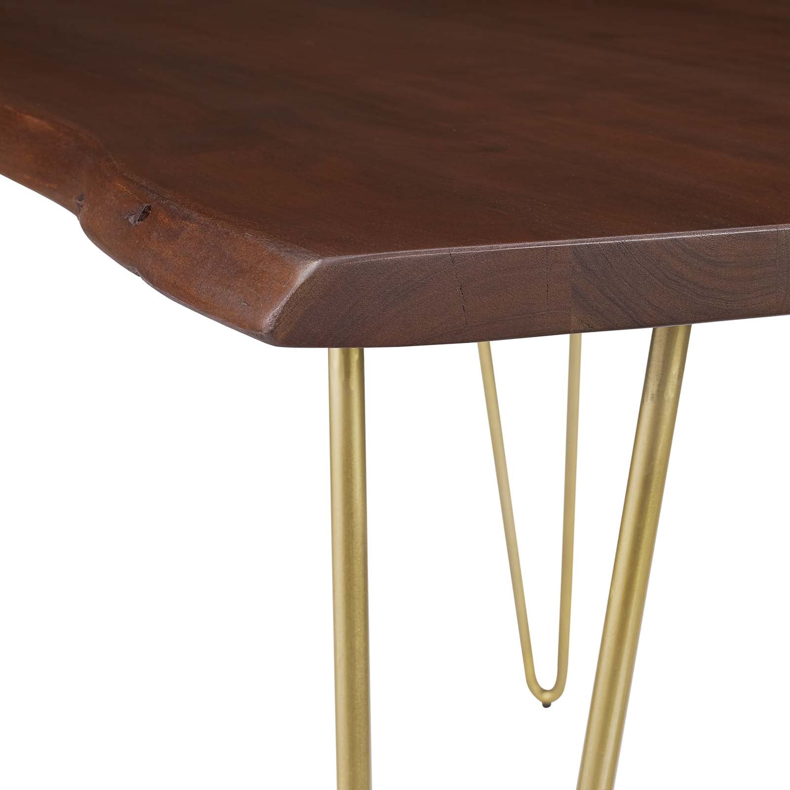 Modway Dining Tables - Henley 60" Live Edge Acacia Wood Dining Table Gold Walnut