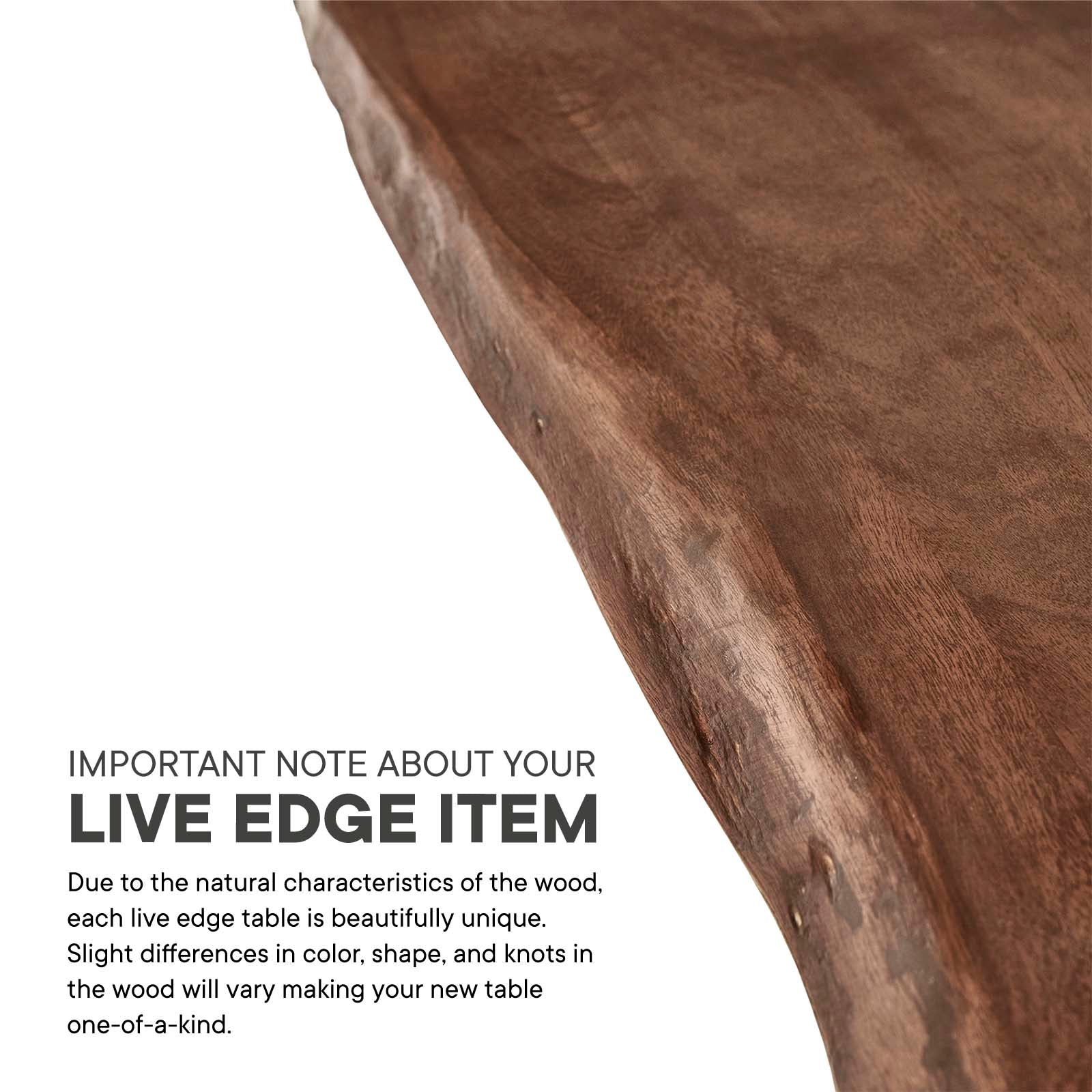 Modway Dining Tables - Astound 60" Live Edge Acacia Wood Dining Table Black Walnut