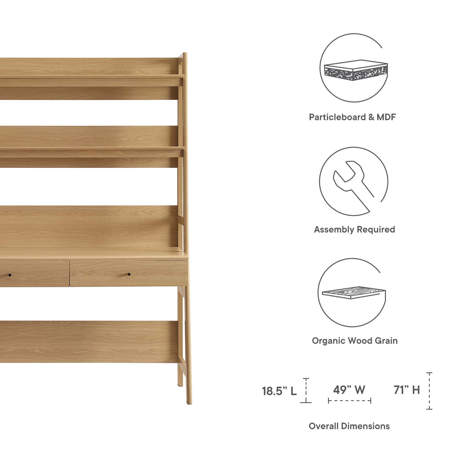 Modway Desks - Bixby Office Desk Oak