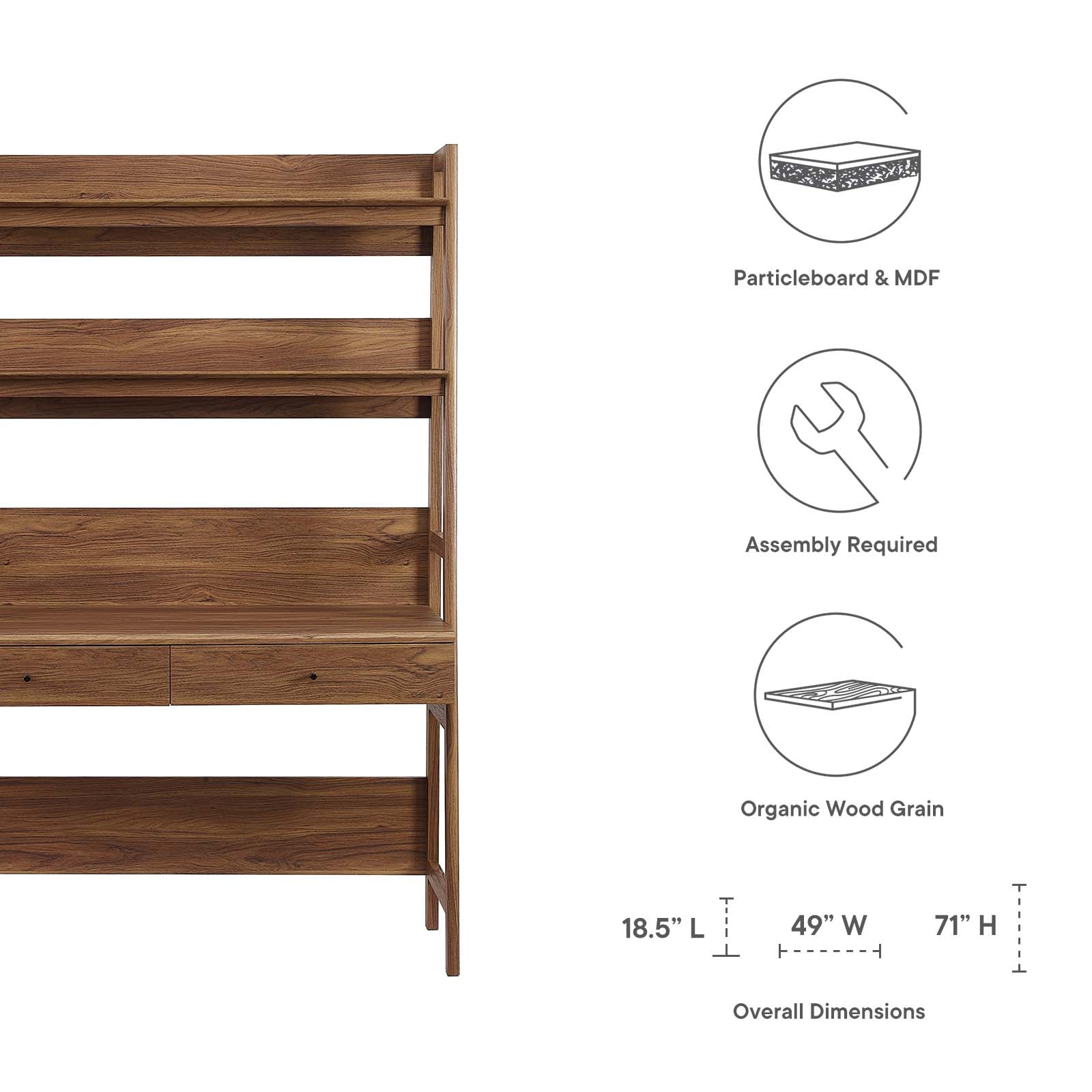 Modway Desks - Bixby Office Desk Walnut