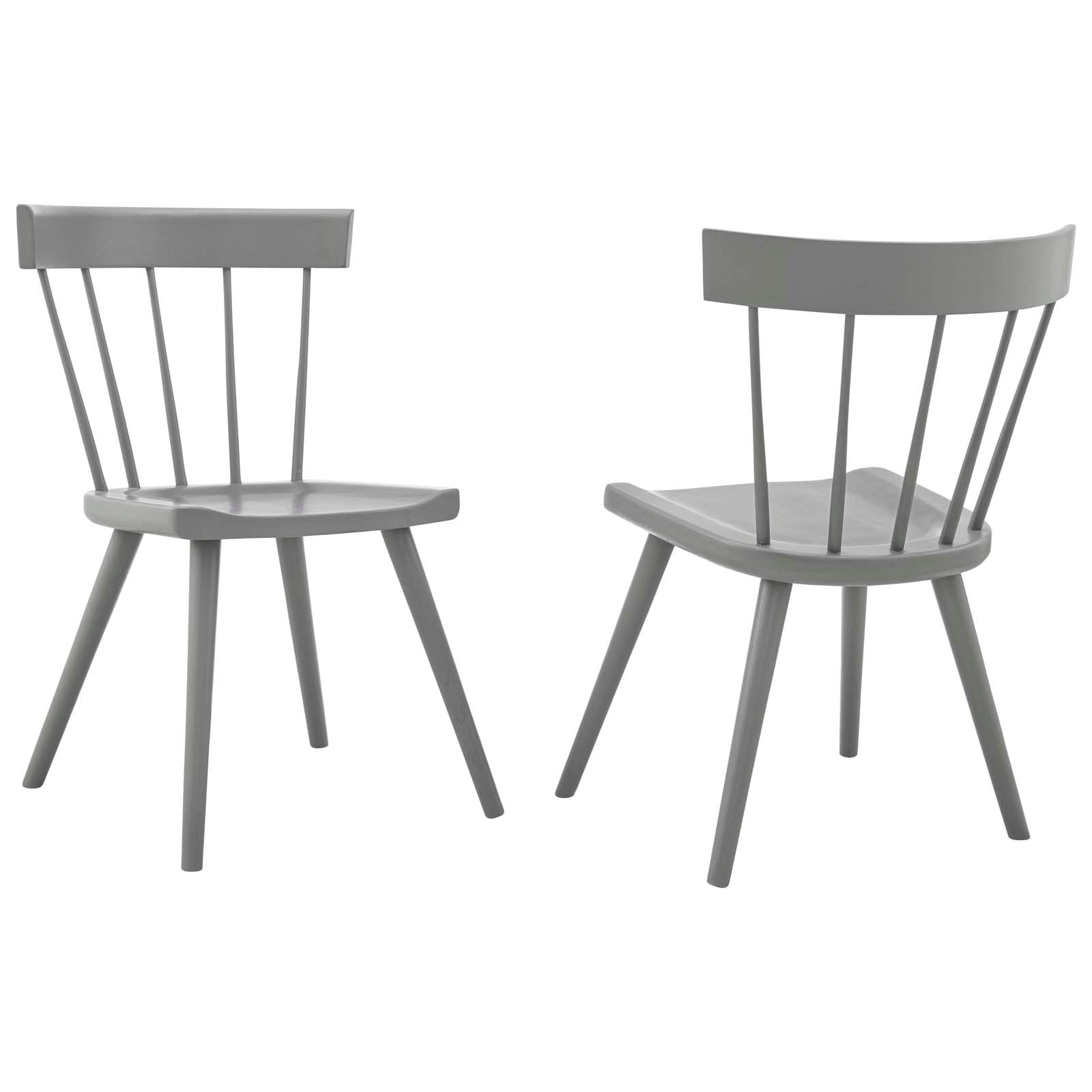 Modway Dining Chairs - Sutter Wood Dining Side Chair Set Of 2 Light Gray