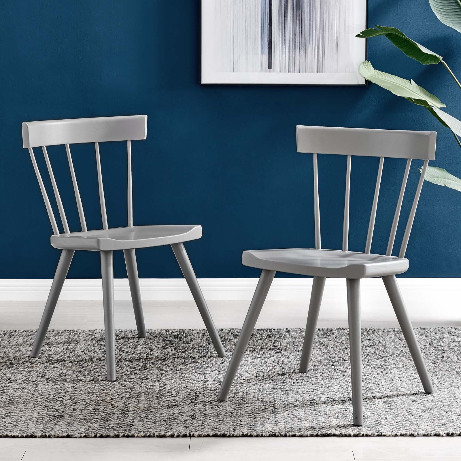 Modway Dining Chairs - Sutter Wood Dining Side Chair Set Of 2 Light Gray