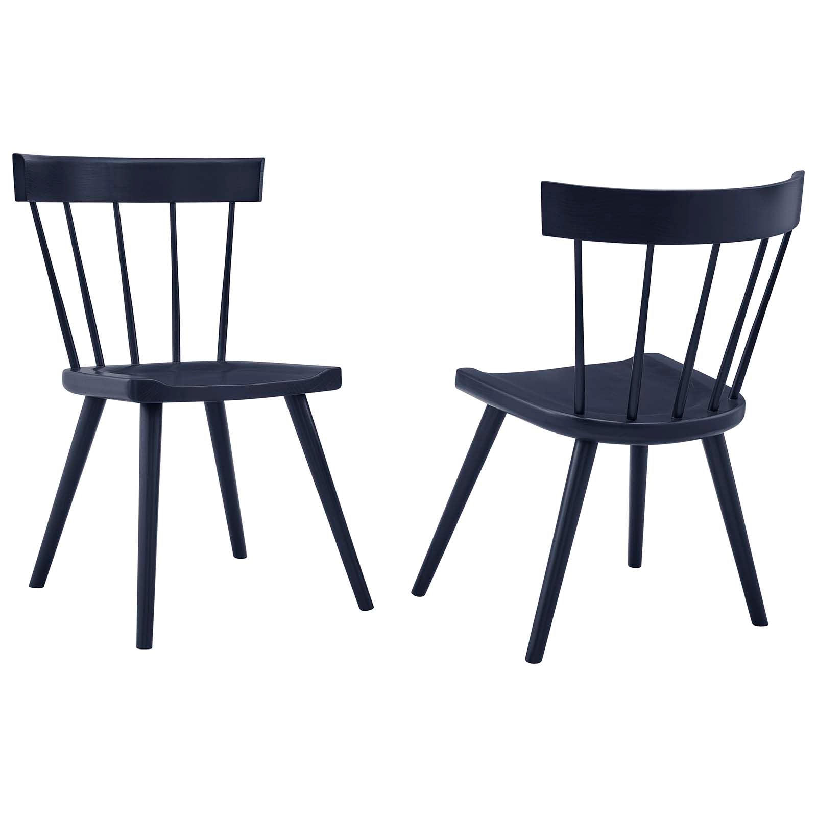 Modway Dining Chairs - Sutter Wood Dining Side Chair Set Of 2 Midnight