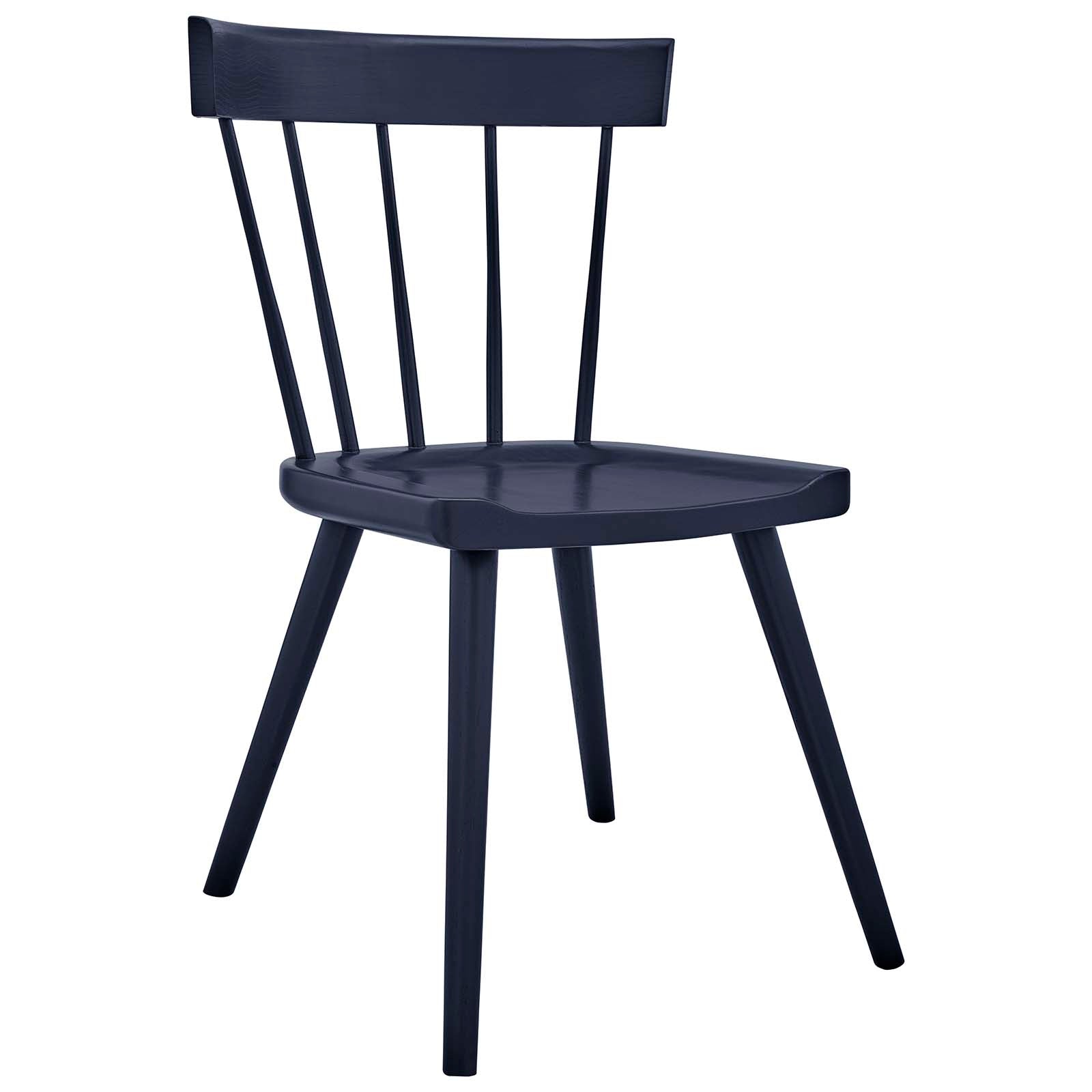 Modway Dining Chairs - Sutter Wood Dining Side Chair Set Of 2 Midnight