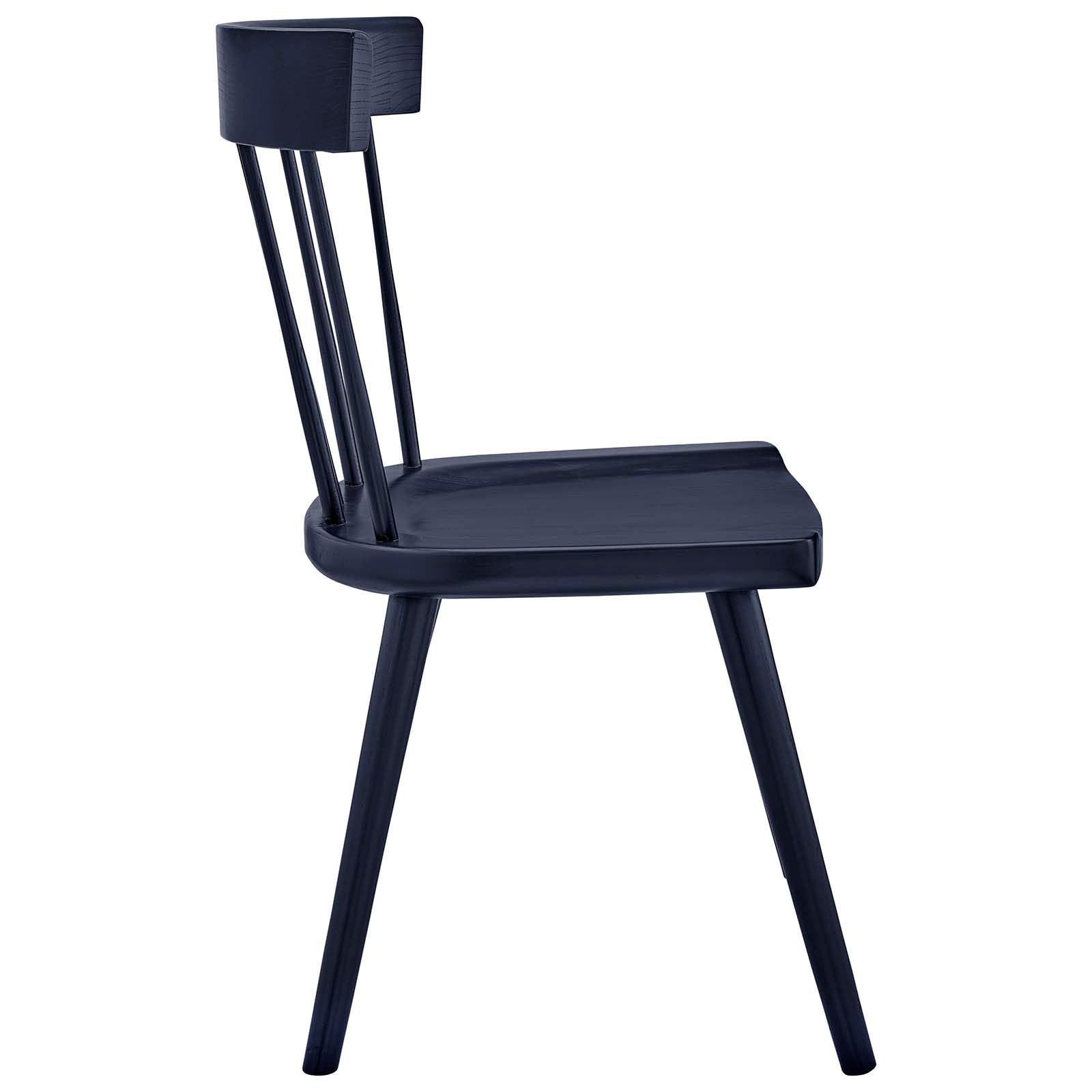 Modway Dining Chairs - Sutter Wood Dining Side Chair Set Of 2 Midnight