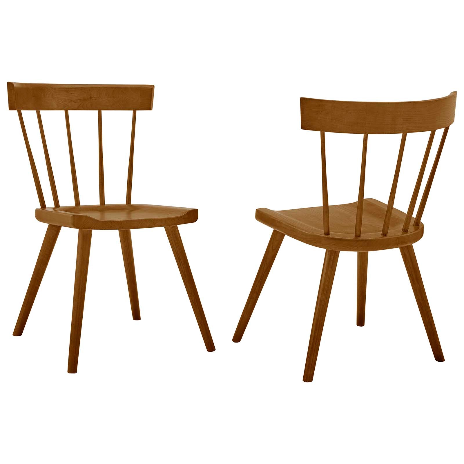 Modway Dining Chairs - Sutter Wood Dining Side Chair Set Of 2 Walnut