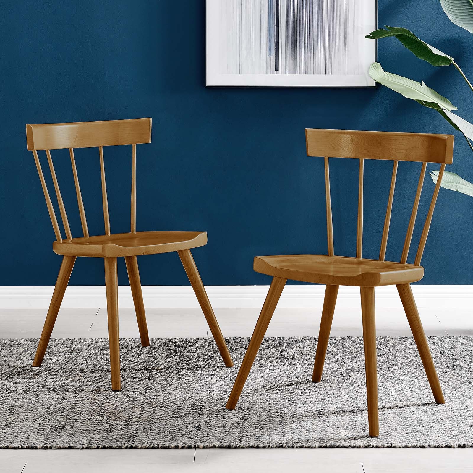 Modway Dining Chairs - Sutter Wood Dining Side Chair Set Of 2 Walnut